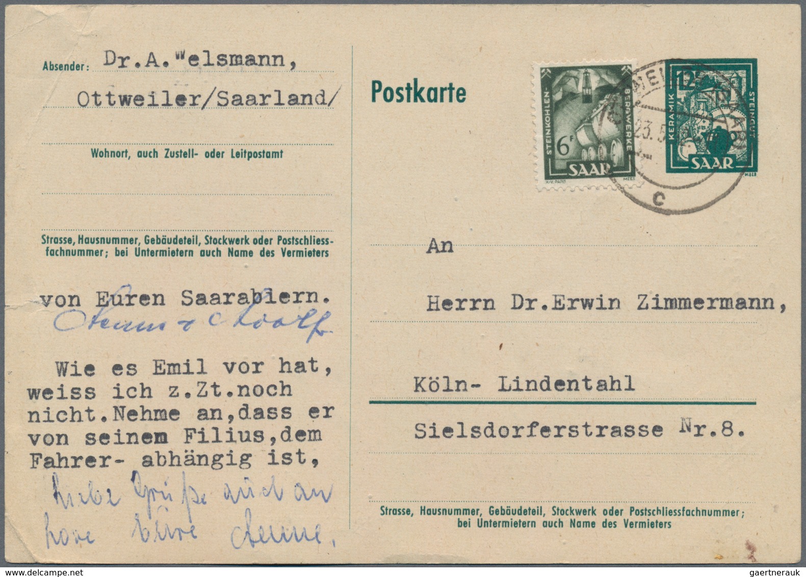 Deutschland Nach 1945: 1946/2002, Saubere Sammlung Von über 90 Bedarfsgebrauchten Ganzsachen-Karten - Colecciones