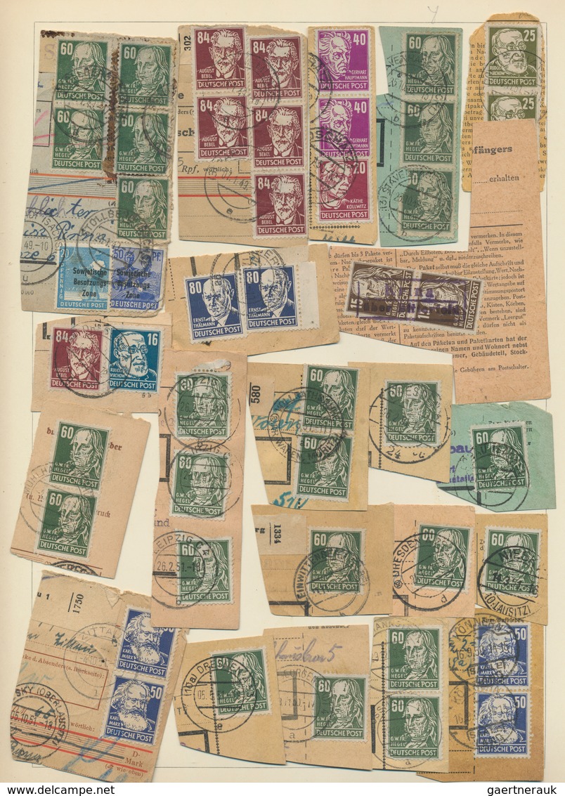 Deutschland Nach 1945: 1948/1951, Reichhaltige Sammlungspartie Von Paketkartenabschnitten Mit Franka - Verzamelingen