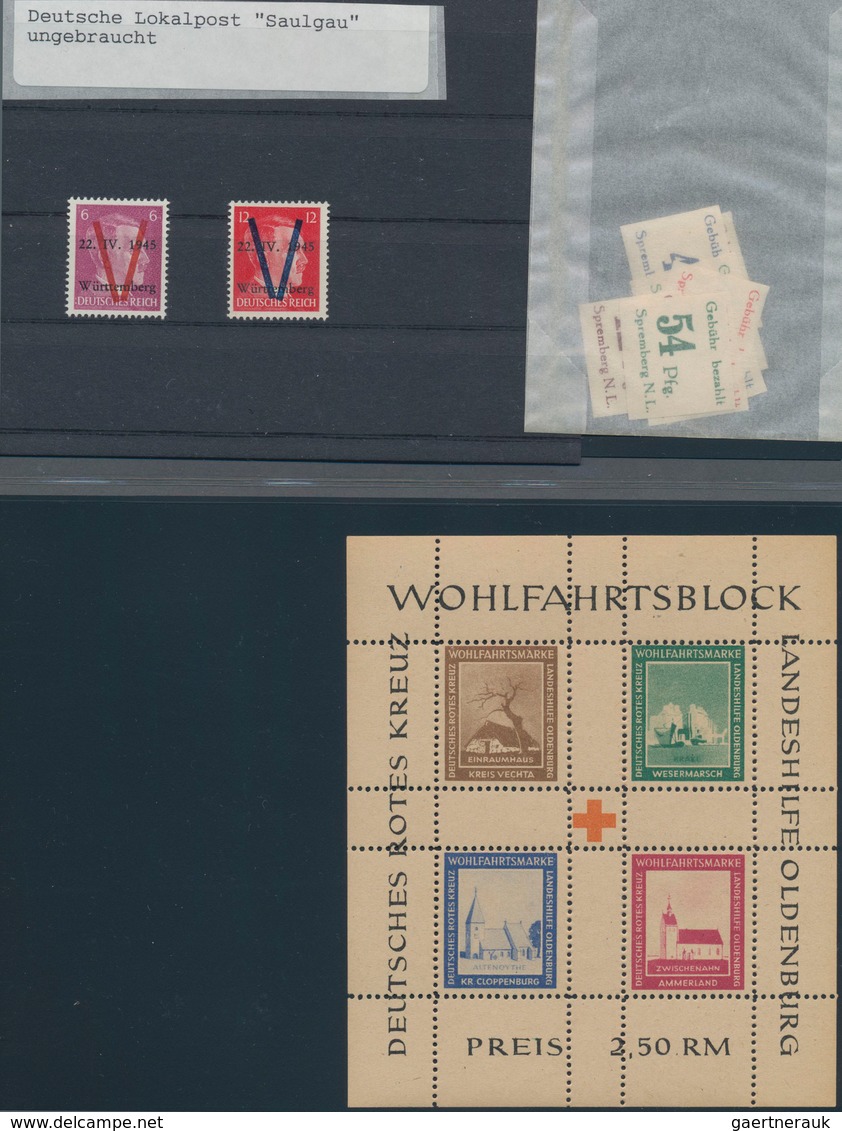 Deutsche Lokalausgaben ab 1945: 1945/1946, Grundstocksammlung im Vordruckalbum mit Marken und Blocks