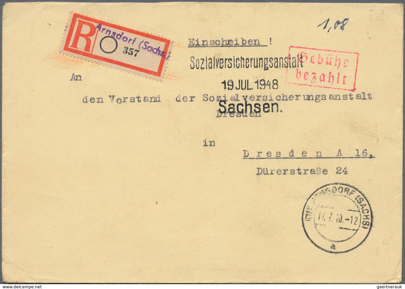 Alliierte Besetzung - Gebühr Bezahlt: 1945/1948, Meist 1945/1946, Partie Von Ca. 230 Briefen/Karten - Otros & Sin Clasificación