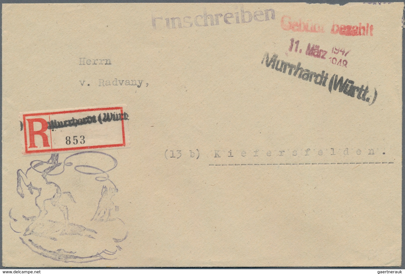 Alliierte Besetzung - Gebühr Bezahlt: 1945/1950 Ca., Reichhaltiger Posten Mit Ca.250 Belegen, Dabei - Andere & Zonder Classificatie