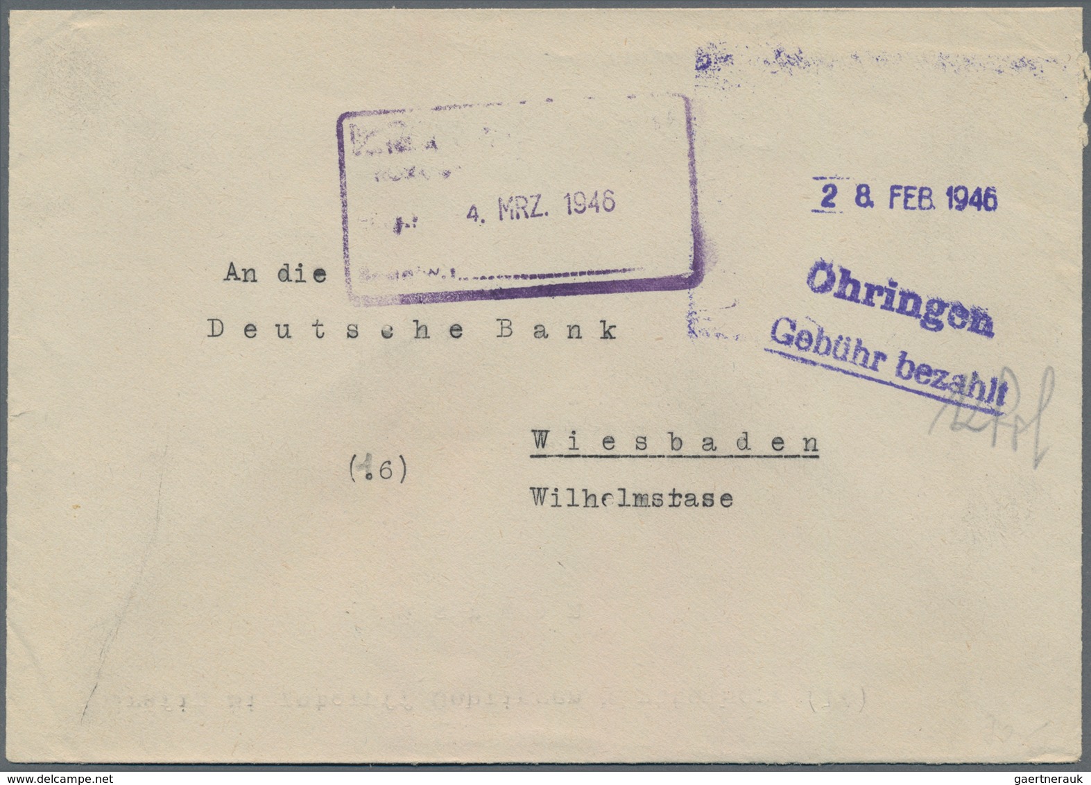 Alliierte Besetzung - Gebühr Bezahlt: 1945/1950 Ca., Reichhaltiger Posten Mit Ca.250 Belegen, Dabei - Other & Unclassified