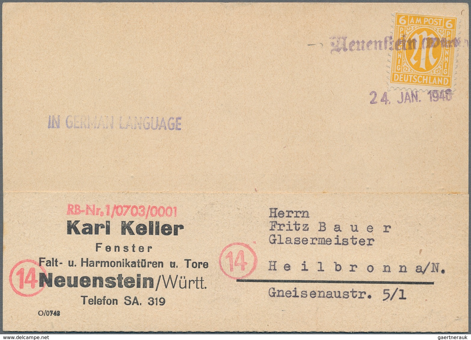 Alliierte Besetzung - Notstempel: Bizone: 1945/1946, AM-Post: Gehaltvolle Partie Mit 21 Frankierten - Otros & Sin Clasificación