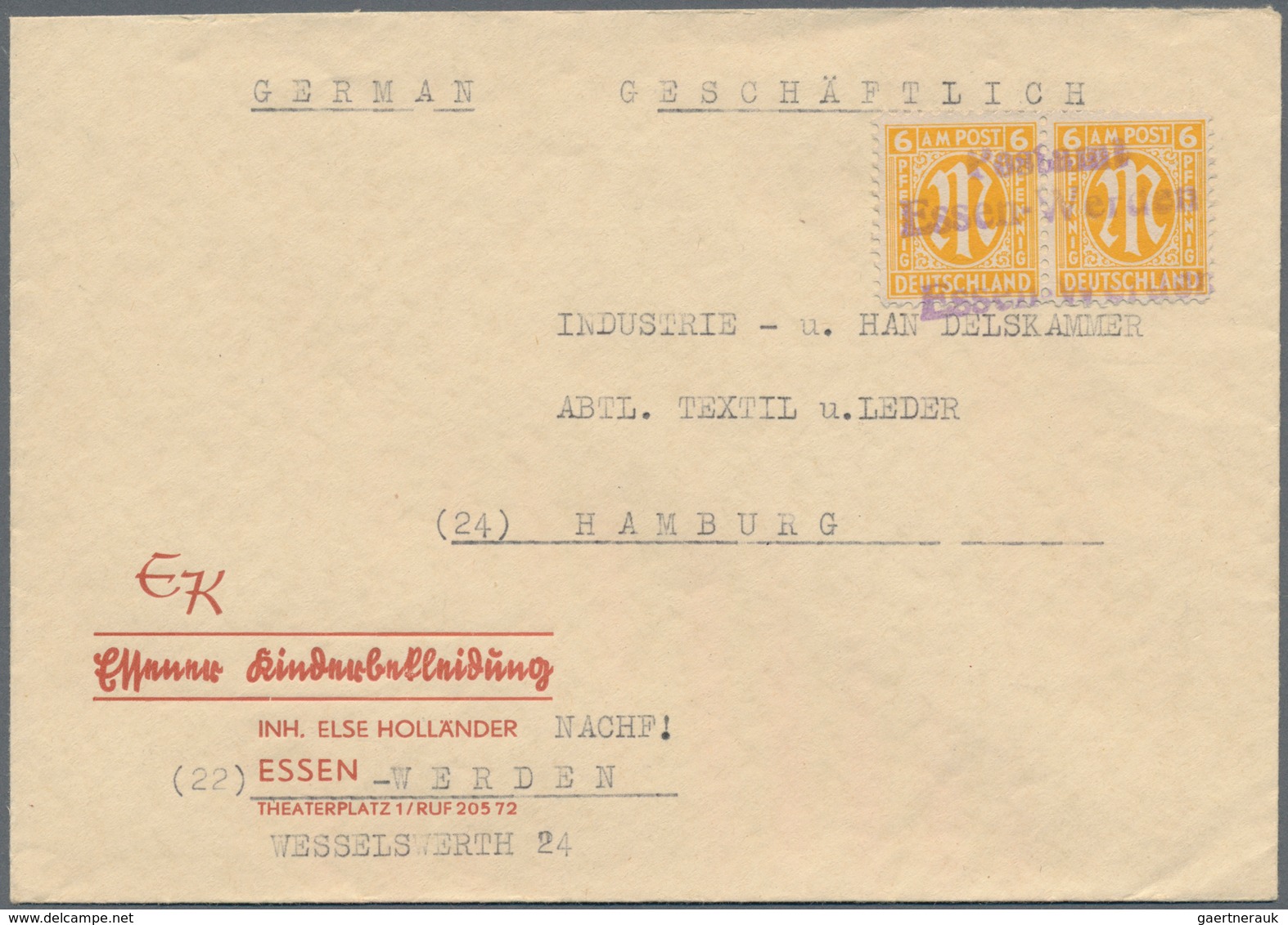 Alliierte Besetzung - Notstempel: Bizone: 1945/1950, Gehaltvolle Partie Mit Ca.40 Frankierten Belege - Sonstige & Ohne Zuordnung