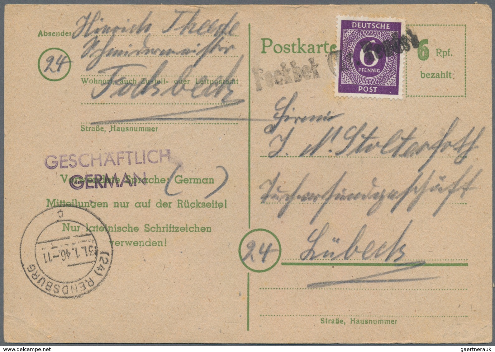 Alliierte Besetzung - Notstempel: Bizone: 1946/1948, Gehaltvolle Partie Mit Ca.35 Briefen, Karten Un - Andere & Zonder Classificatie