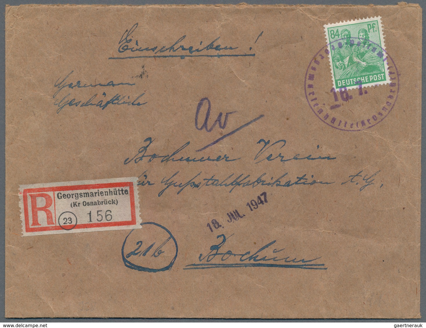 Alliierte Besetzung - Notstempel: Bizone: 1946/1948, Gehaltvolle Partie Mit Ca.35 Briefen, Karten Un - Sonstige & Ohne Zuordnung