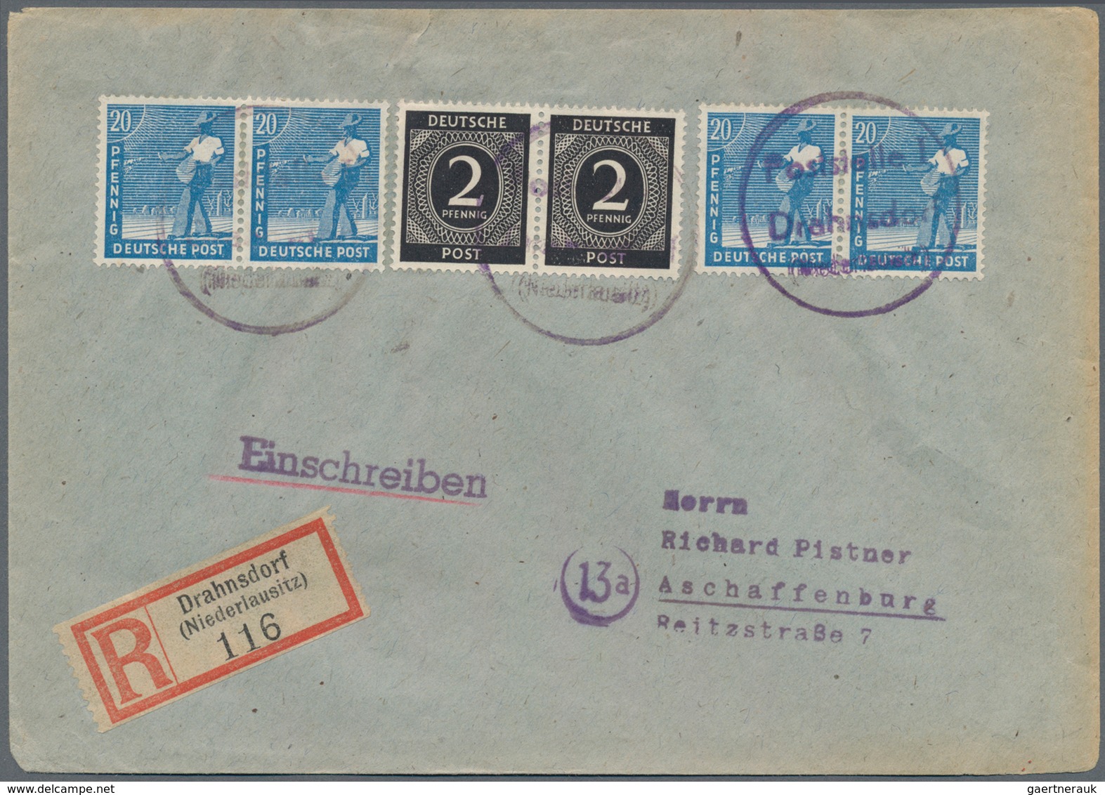 Alliierte Besetzung - Notstempel: Sowjetische Zone: 1945/1948, gehaltvoller Sammlungsbestand mit ca.