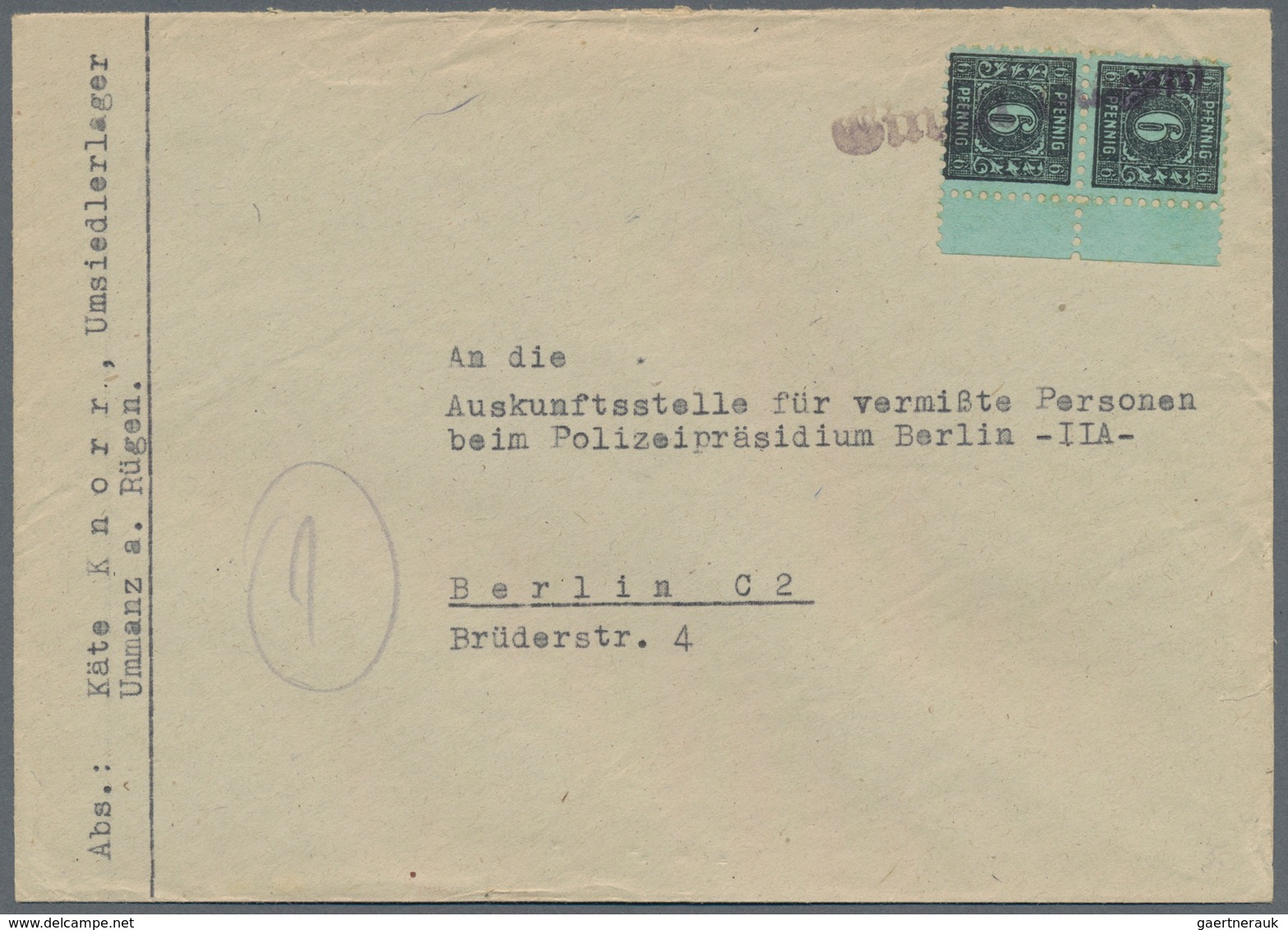 Alliierte Besetzung - Notstempel: Sowjetische Zone: 1945/1948, gehaltvoller Sammlungsbestand mit ca.