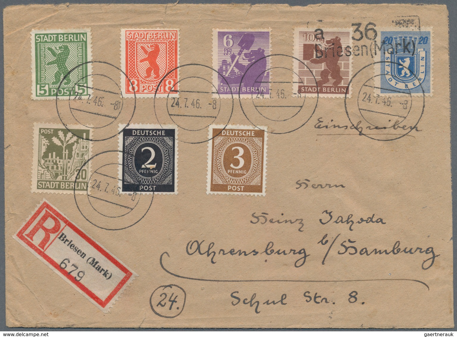 Alliierte Besetzung - Notstempel: Sowjetische Zone: 1945/1948, gehaltvoller Sammlungsbestand mit ca.