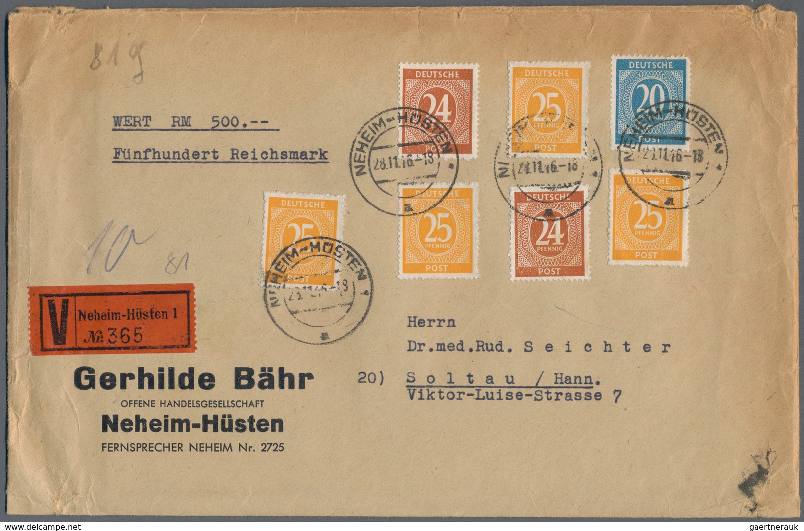 Alliierte Besetzung - Gemeinschaftsausgaben: 1946/1948, Vielseitiger Bestand Von Ca. 420 Briefen, Ka - Otros & Sin Clasificación