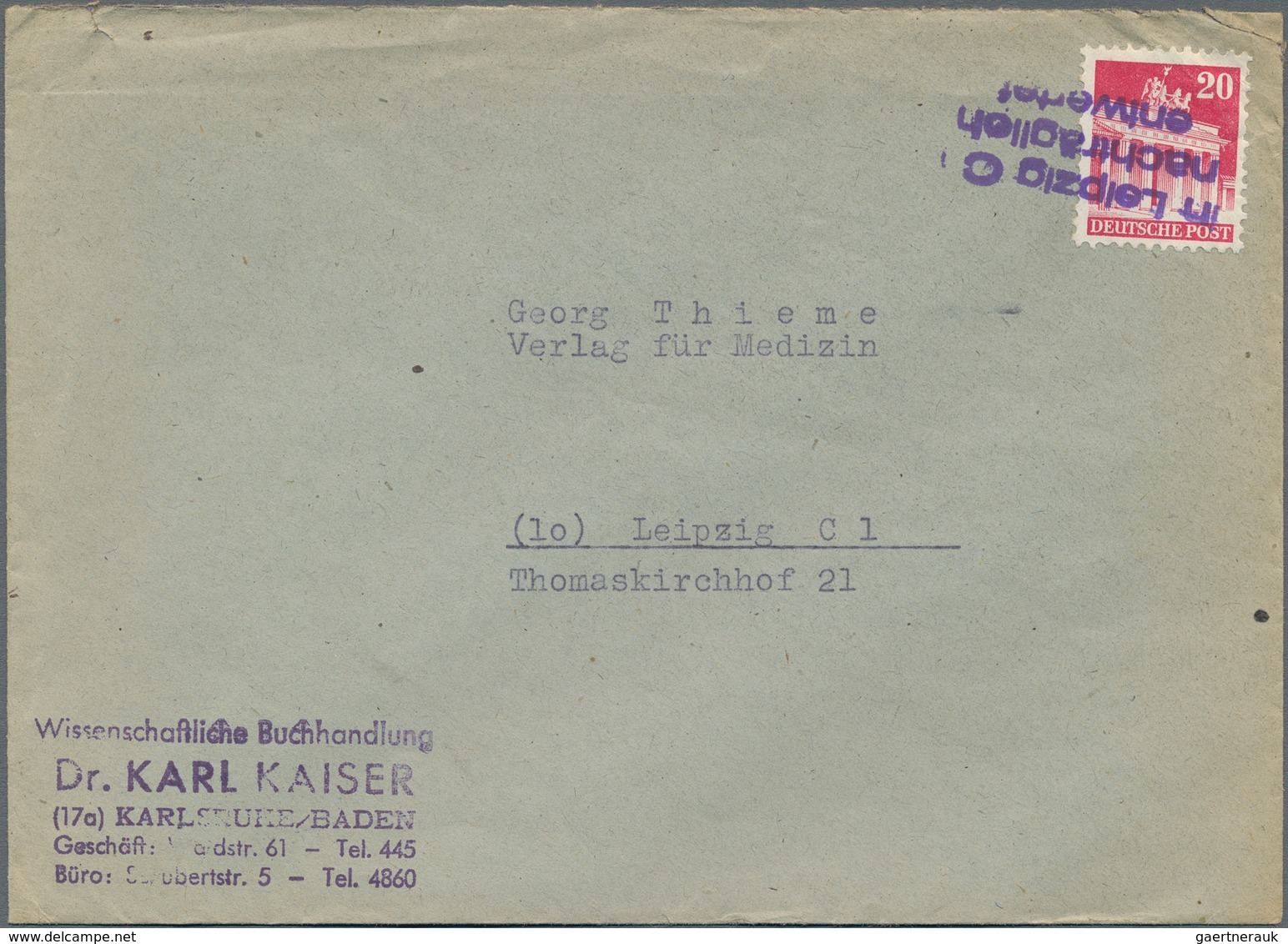 Sowjetische Zone Und DDR: 1947/1963, NACHTRÄGLICH ENTWERTET, Partie Von 30 Bedarfs-Briefen/-Karten. - Colecciones