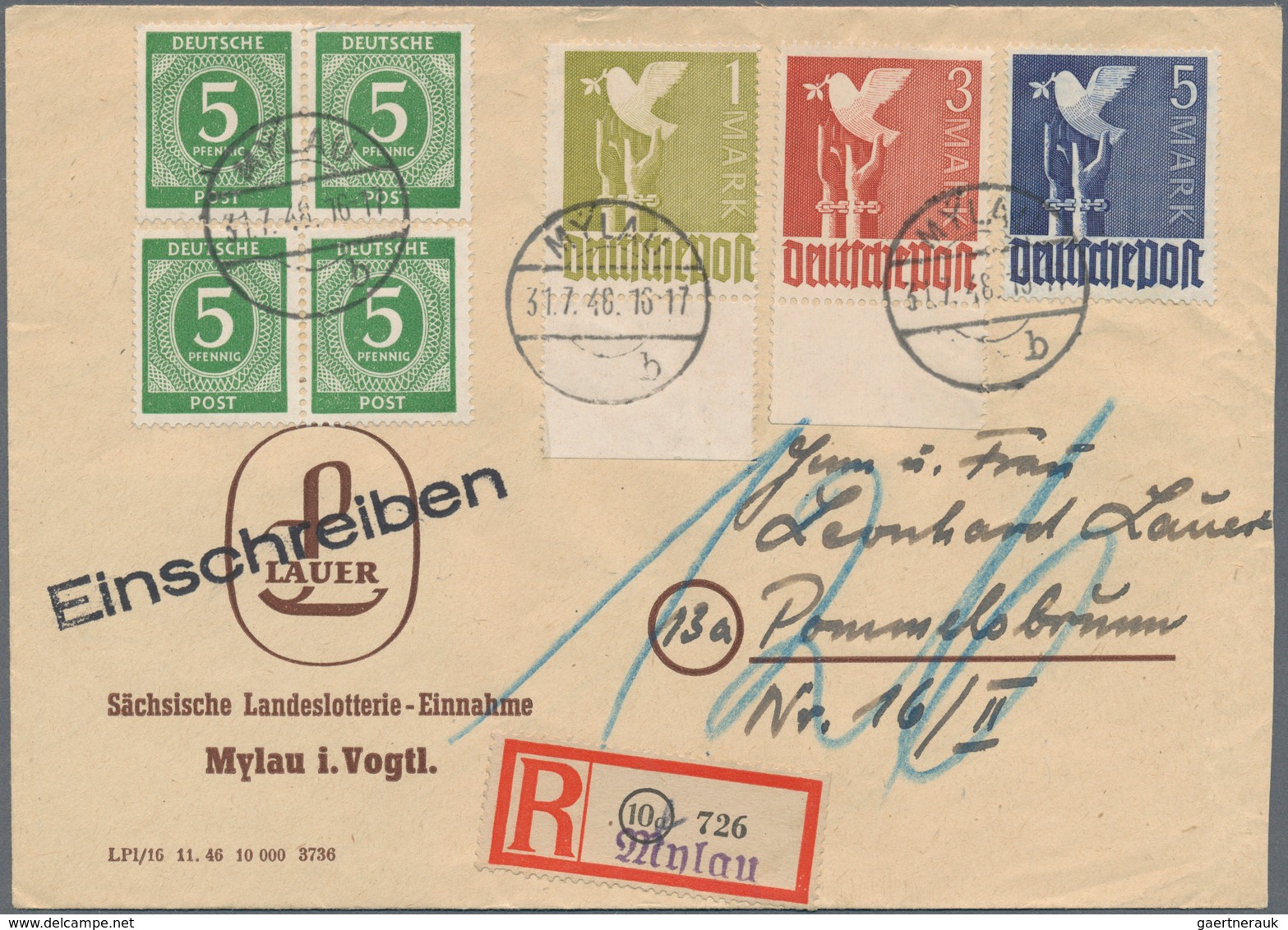 Sowjetische Zone: 1945/1949, Interessanter Posten Mit Ca.70 Belegen In Briefealbum, Dabei Bessere Be - Otros & Sin Clasificación