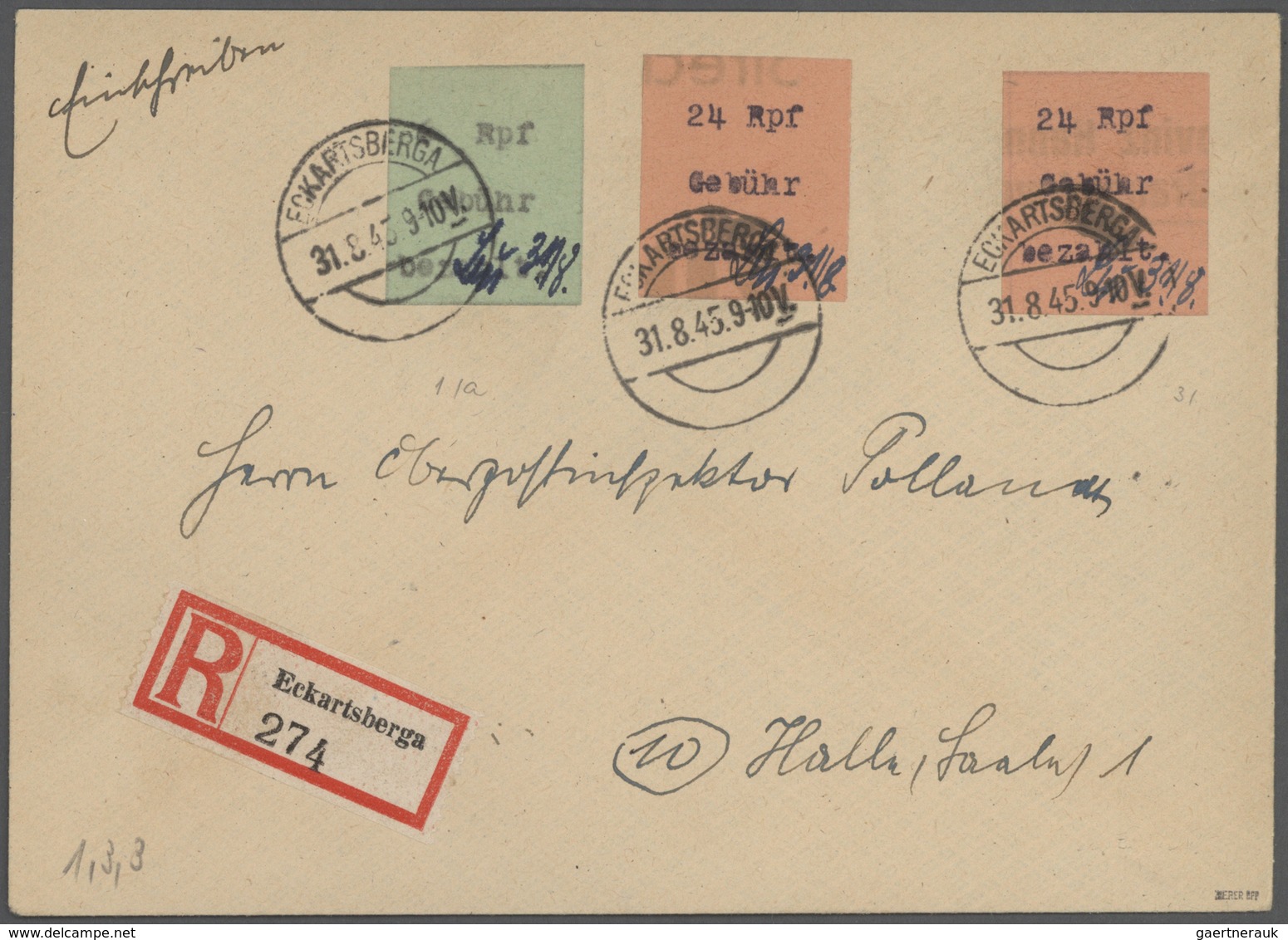 Sowjetische Zone: 1945/46 Sammlung Von Ca. 73 Belegen Karten Briefen Ganzsachen Der Lokalpost Nach 1 - Andere & Zonder Classificatie