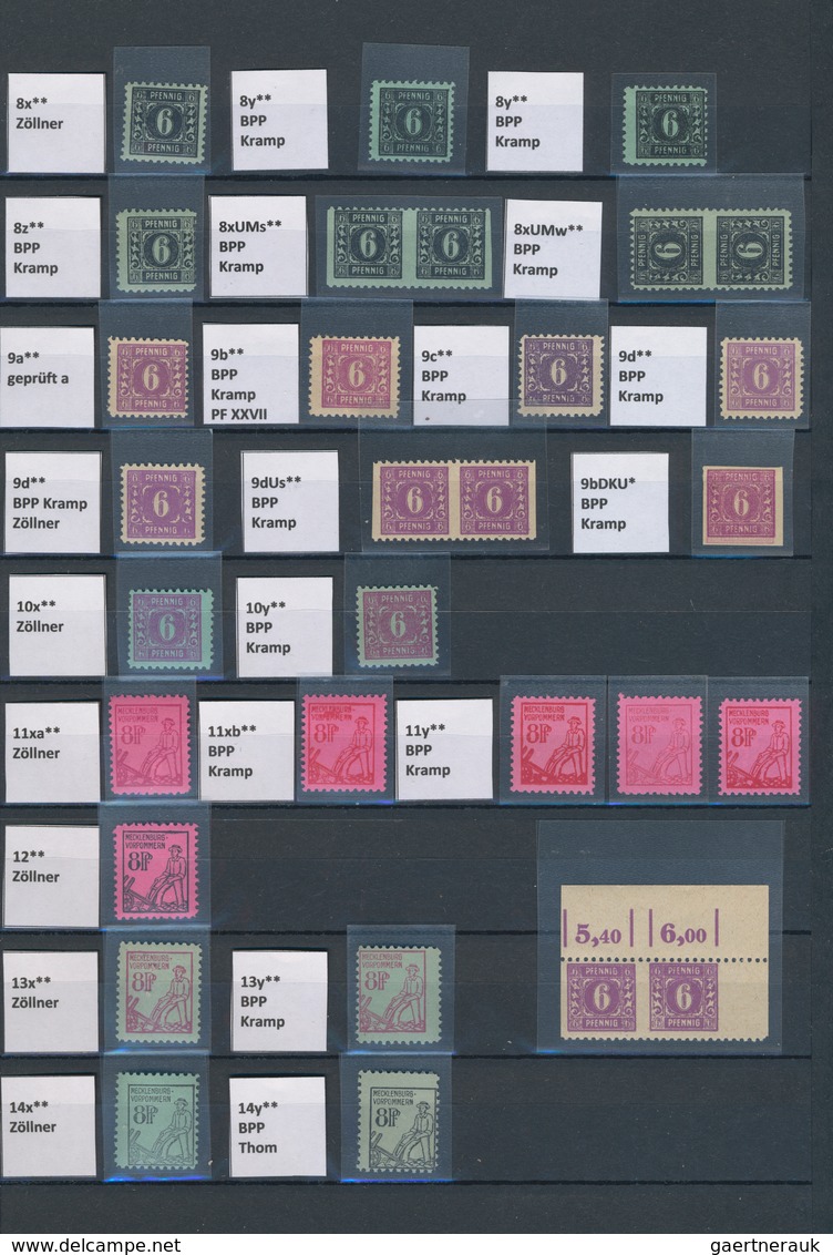 Sowjetische Zone - Mecklenburg-Vorpommern: 1945/1946, Freimarken 1.Ausgabe, Postfrische Spezial-Part - Andere & Zonder Classificatie