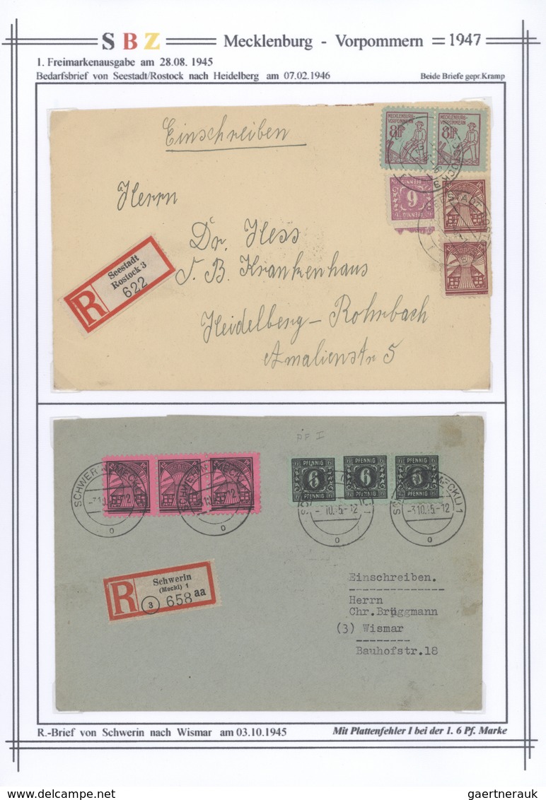 Sowjetische Zone - Mecklenburg-Vorpommern: 1945/1946, Spezialisierte Sammlung Auf Selbstgestalteten - Other & Unclassified