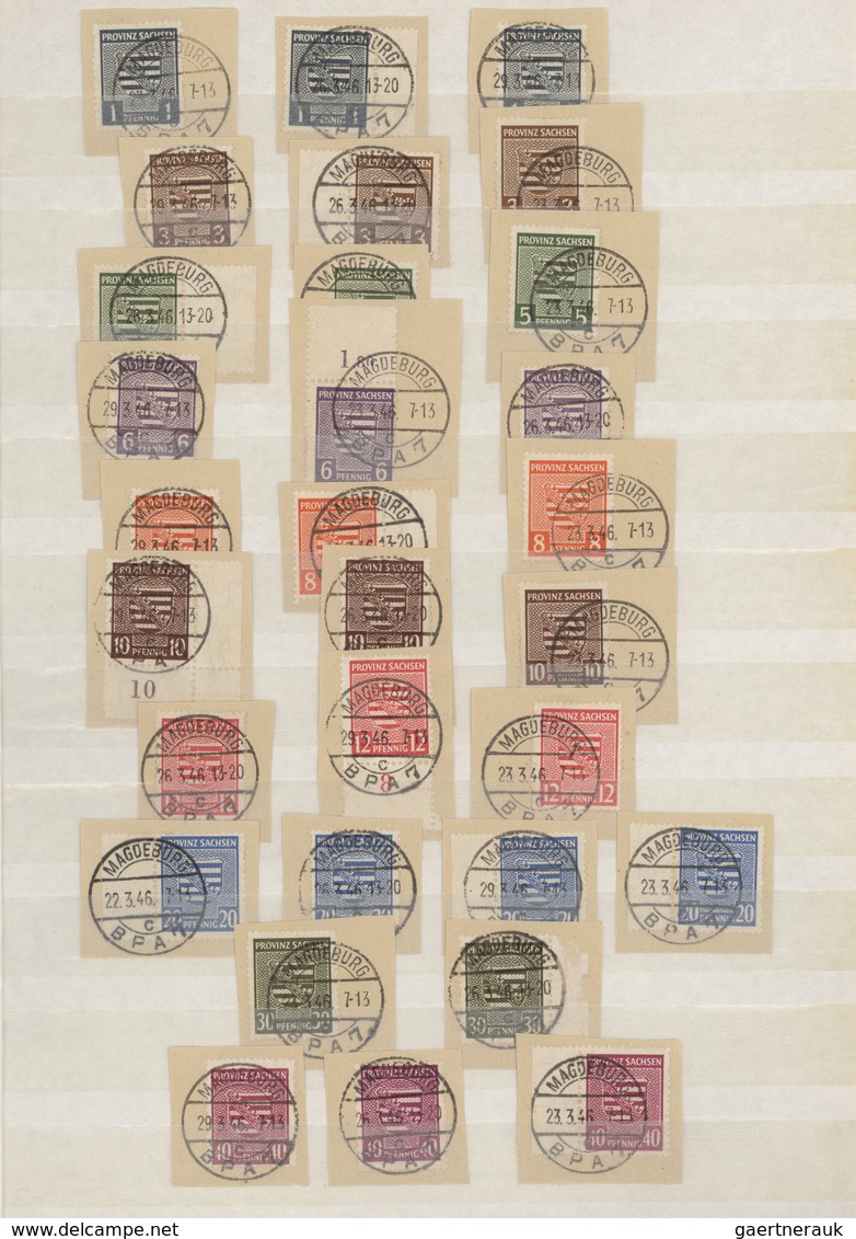 Sowjetische Zone - Provinz Sachsen: 1945, Freimarken Provinzwappen Geschnitten Und Gezähnt (MiNr. 66 - Andere & Zonder Classificatie
