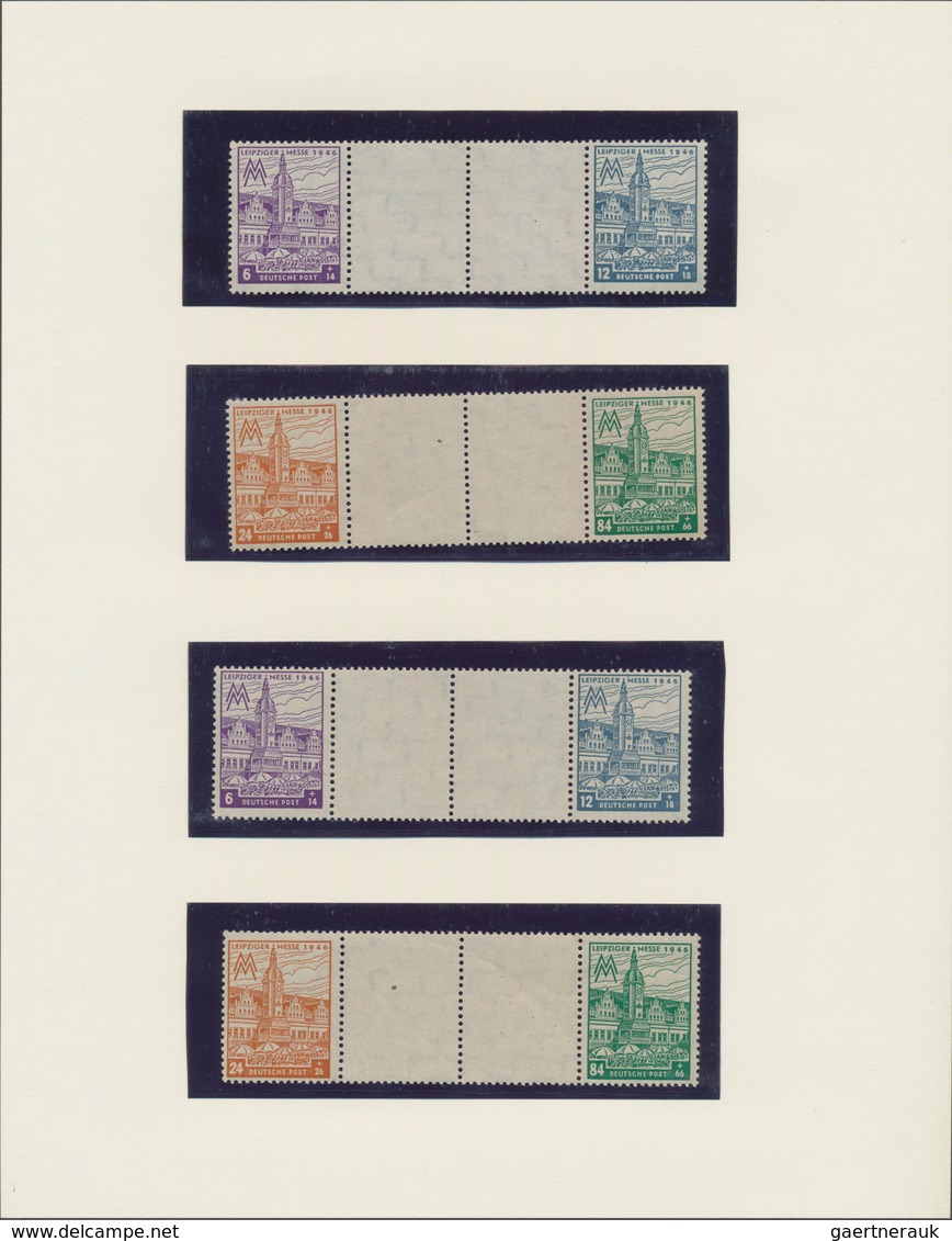 Sowjetische Zone - West-Sachsen: 1946, Leipziger Messe, Postfrische Sammlung Von Allen 16 Zusammendr - Andere & Zonder Classificatie