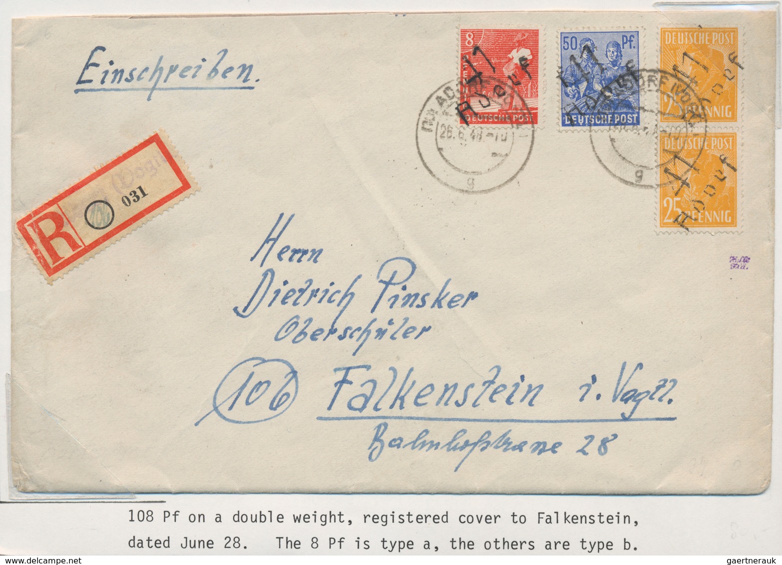 Sowjetische Zone - Bezirkshandstempel - X - Bez. 41 (Chemnitz): 1948, Sammlung Von 58 Briefen Des Be - Sonstige & Ohne Zuordnung