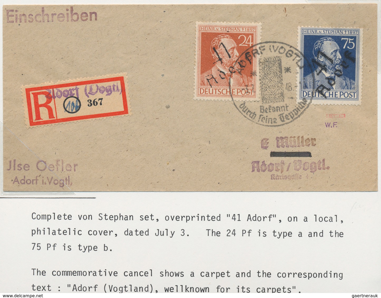 Sowjetische Zone - Bezirkshandstempel - X - Bez. 41 (Chemnitz): 1948, Sammlung Von 58 Briefen Des Be - Sonstige & Ohne Zuordnung