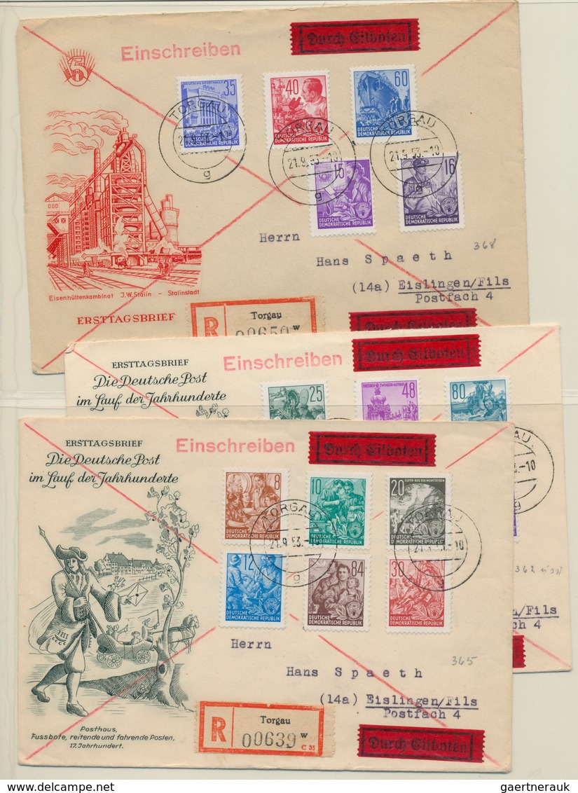 DDR: 1949/1990, außergewöhnliche Sammlung in neun Ringalben sehr individuell und lebhaft gesammelt m