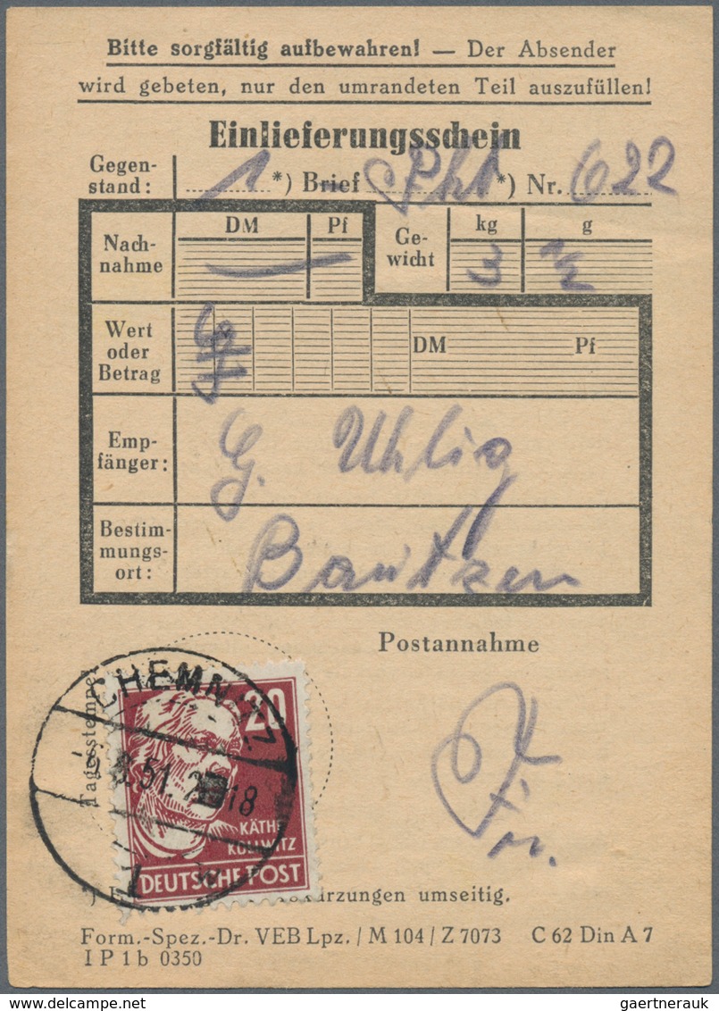 DDR: 1949/90 Ca. 450 Briefe, Drucksachen, Karten Und Paketkarten Aus Dem Täglichen Bedarf, Dabei Etw - Colecciones