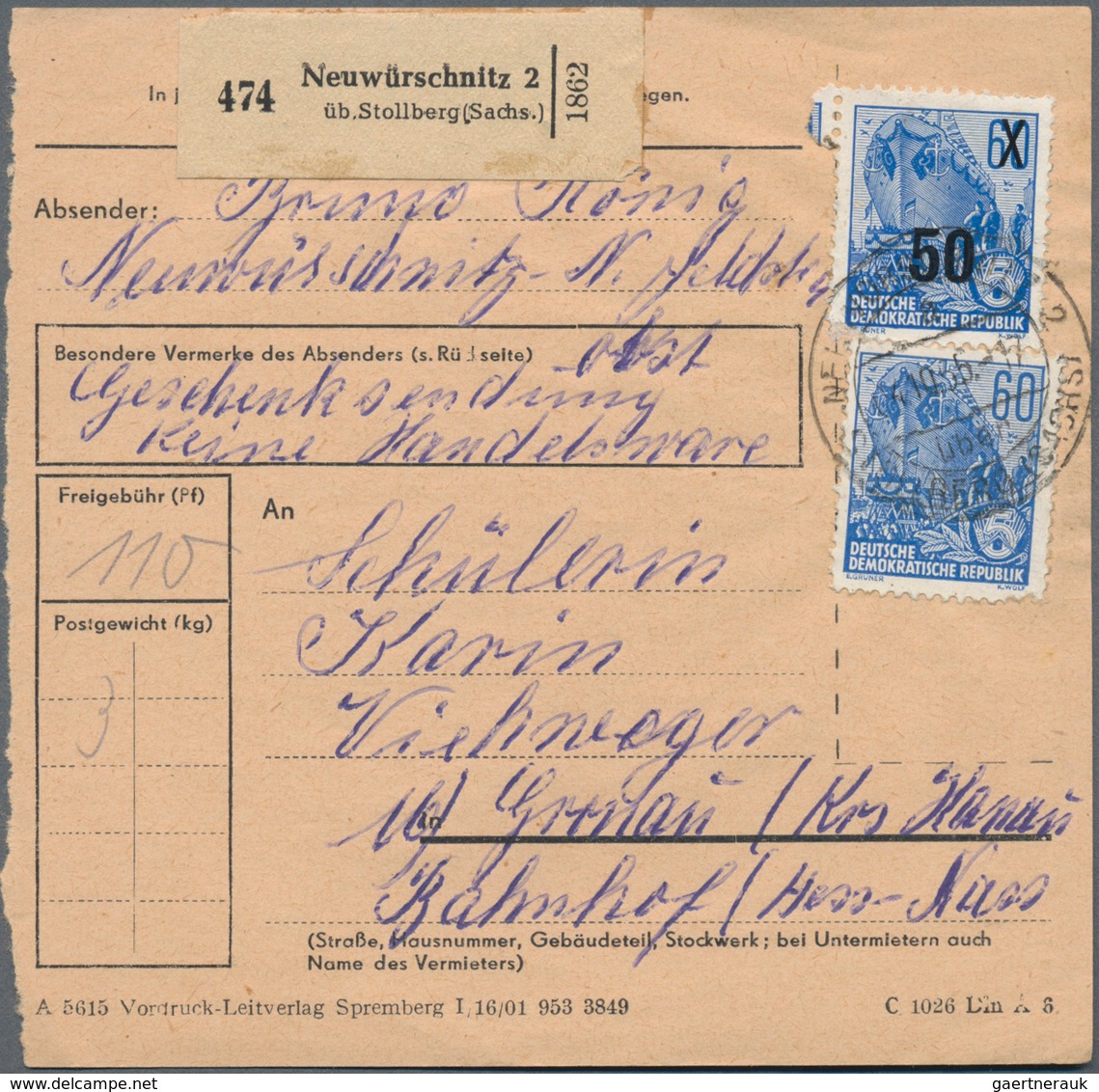 DDR: 1949/90 Ca. 450 Briefe, Drucksachen, Karten Und Paketkarten Aus Dem Täglichen Bedarf, Dabei Etw - Sammlungen