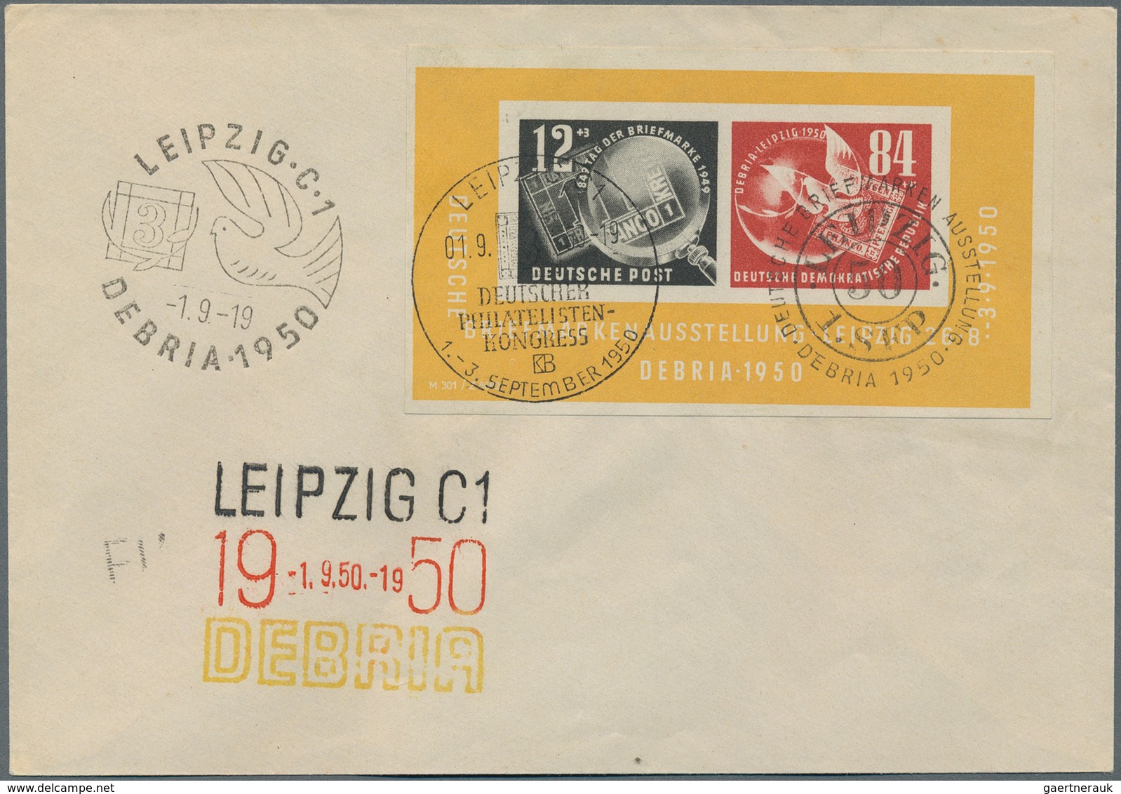 DDR: 1950, Lot Mit 9 DEBRIA-Blocks, Alle Meist Mit SST, Aber Auch Tagesstempel, 4 St. Lose, Einer Au - Verzamelingen