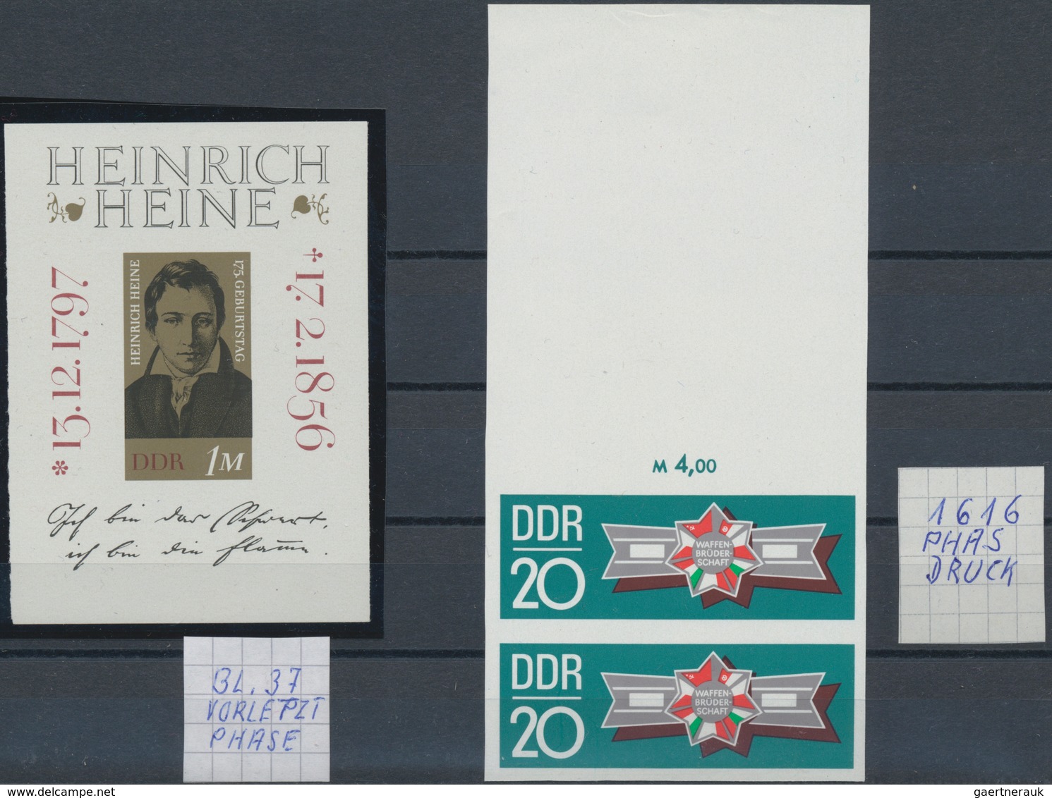 DDR: PHASENDRUCKE: 1968/70 Ca., Nette Partie Von Gesamt 8 Geschnittenen Phasendrucken Wie Folgt: 143 - Verzamelingen