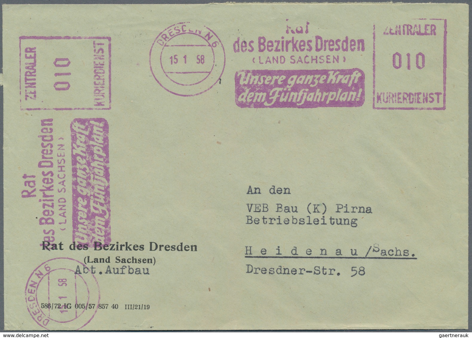 DDR - Dienstmarken: 1956/1970, Partie Von Ca. 230 Briefen Mit Frankaturen Dienst A/B/Wertstreifen In - Sonstige & Ohne Zuordnung