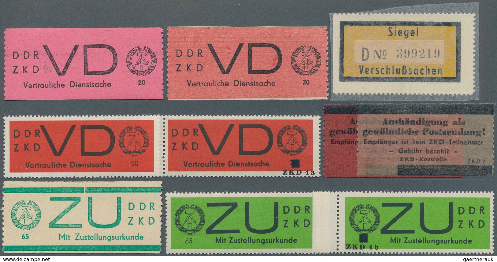 DDR - Dienstmarken D (Vertrauliche Dienstsachen): 1965, Sammlung Aller VD Und ZU - Marken (ex1-3 VD - Andere & Zonder Classificatie