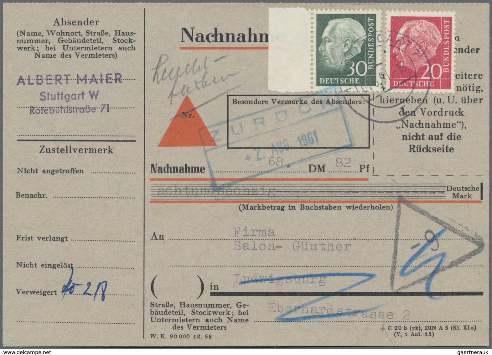 Bundesrepublik Und Berlin: 1949/1960, Gehaltvolle Partie Mit über 30 Meist Besseren Belegen, Dabei B - Verzamelingen