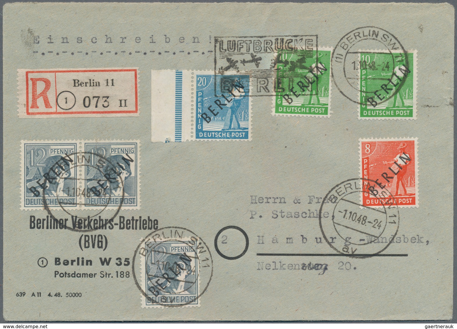 Berlin - Vorläufer: 1946/1954, Interessante Partie Mit über 80 Belegen, Dabei Meist Vorläufer Westbe - Briefe U. Dokumente