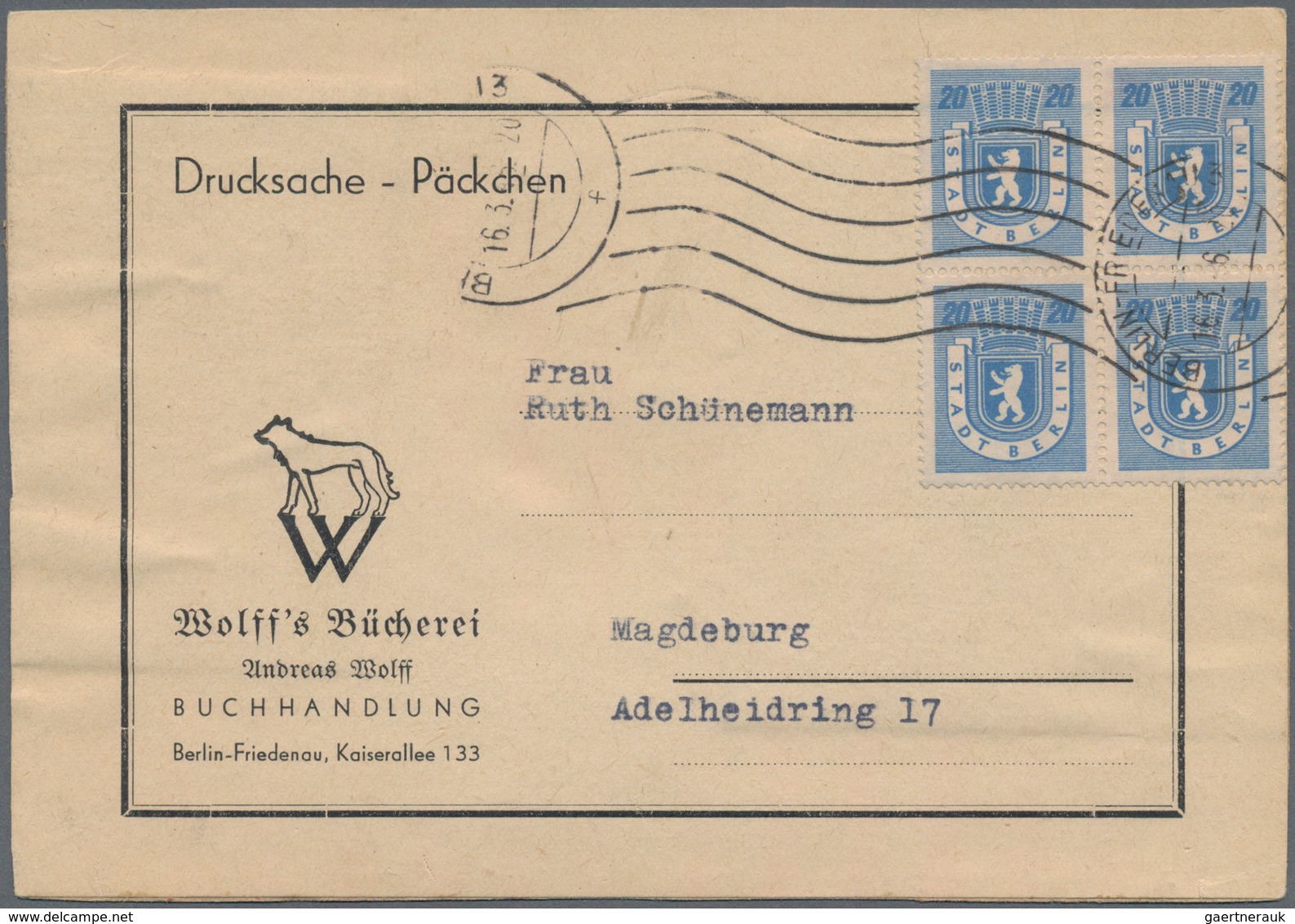 Berlin: 1850/1992 (ca.), fast nur bis 1955, vielseitige Partie von ca. 155 Belegen, dabei Dt.Reich-V