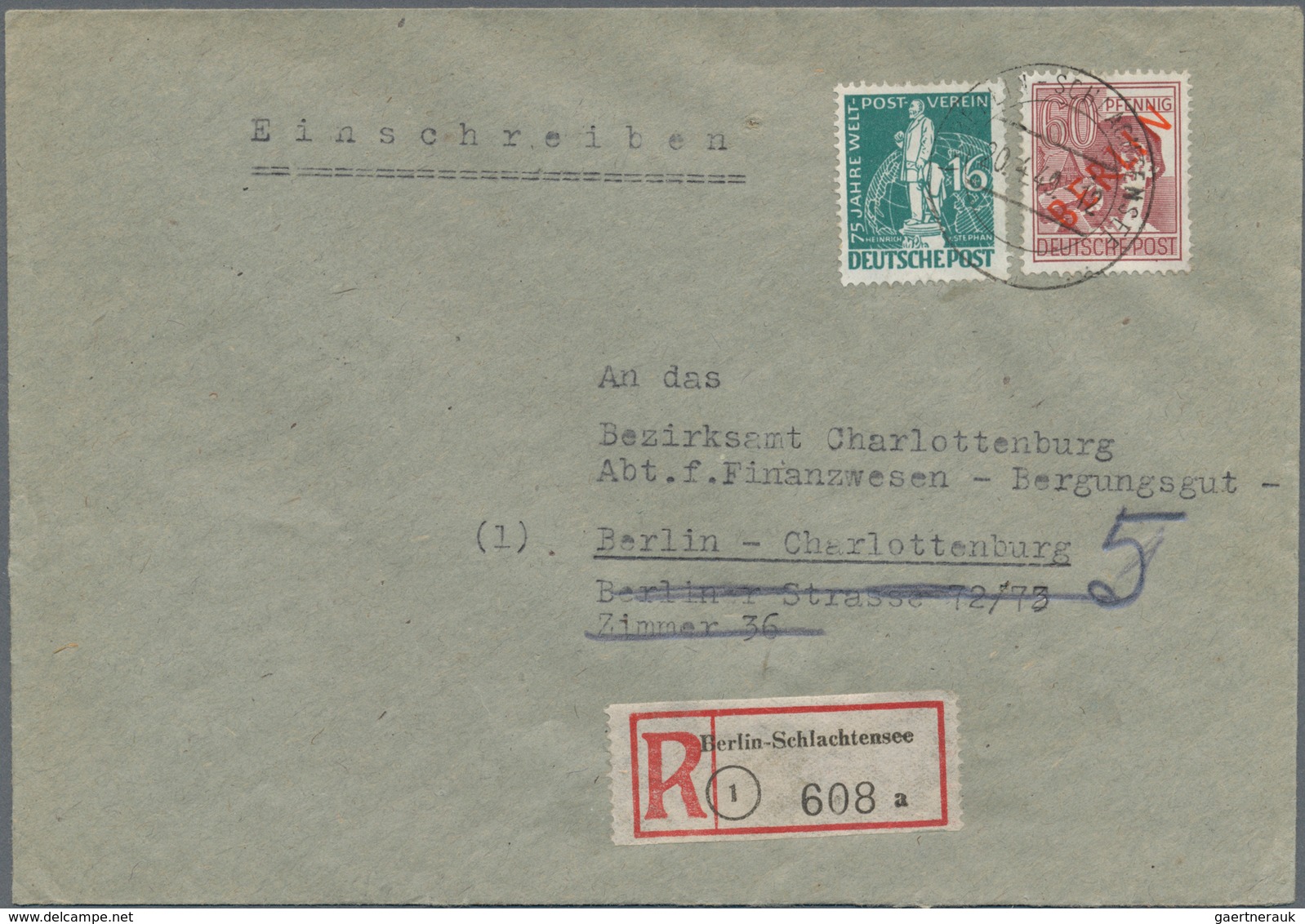 Berlin: 1949, Aussergewöhnlicher Sammlungsbestand Mit Mischfrankaturen ROTAUFDRUCK/BAUTEN Auf Insges - Brieven En Documenten