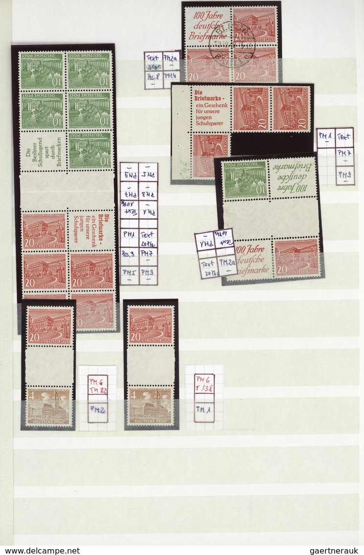 Berlin: 1949/1956, BAUTEN I, Umfassende Spezial-Sammlung Der PLATTENFEHLER In Drei Dicken Steckbüche - Cartas & Documentos