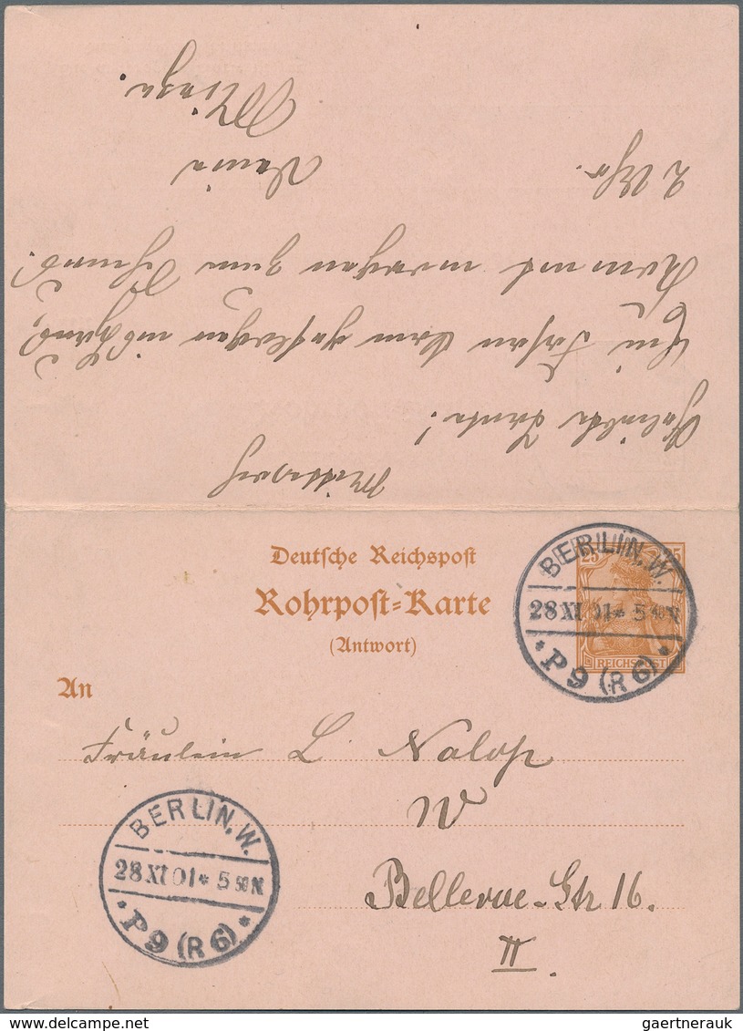 Berlin - Rohrpost: 1884/1919, Interessante Partie Mit 25 Gebrauchten Ganzsachen, Zumeist Amtliche Ro - Otros & Sin Clasificación