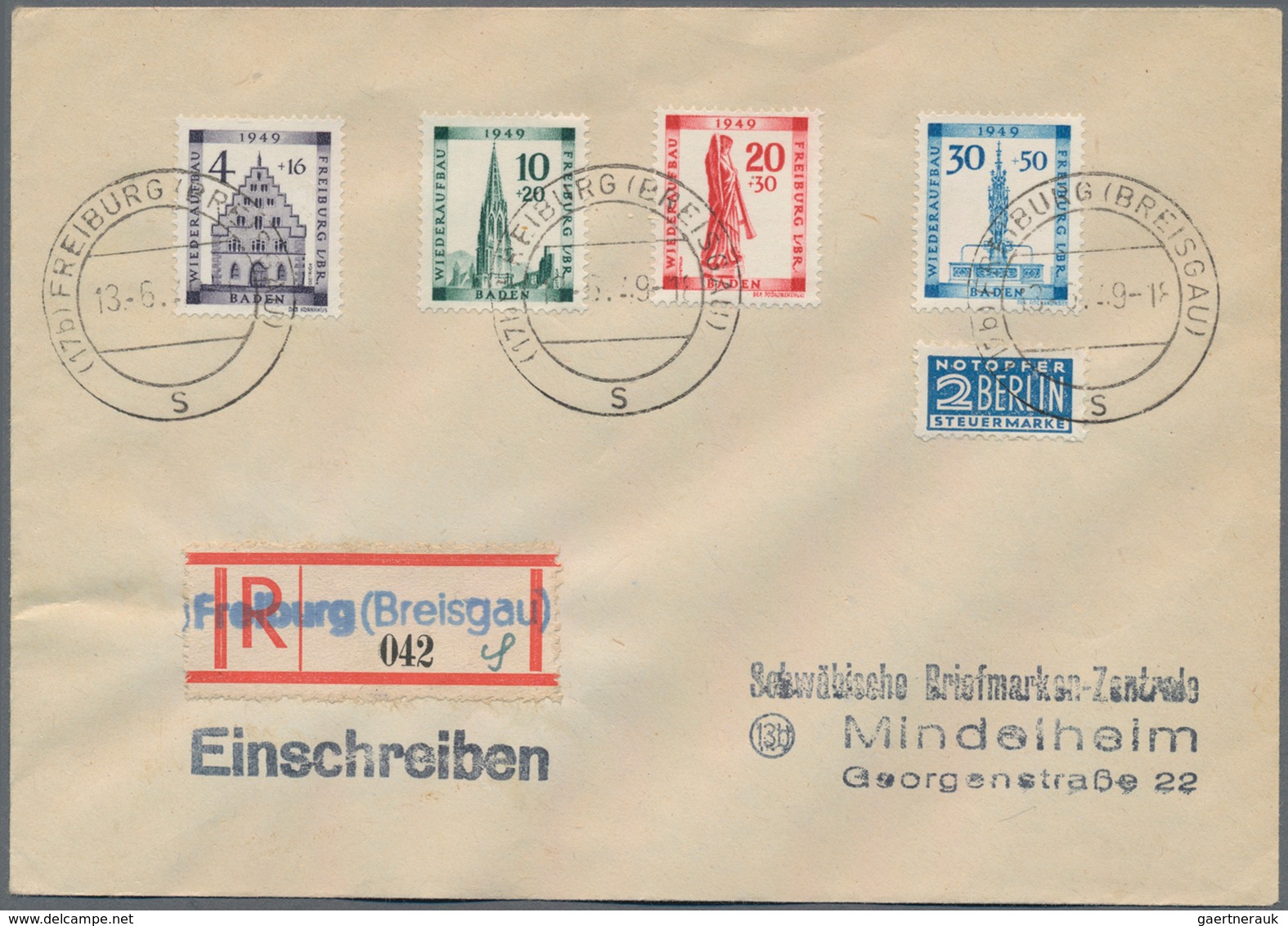 Französische Zone - Baden: 1946/1949, Partie Von 43 Briefen/Karten Mit Frankaturen Freimarken Und Au - Andere & Zonder Classificatie