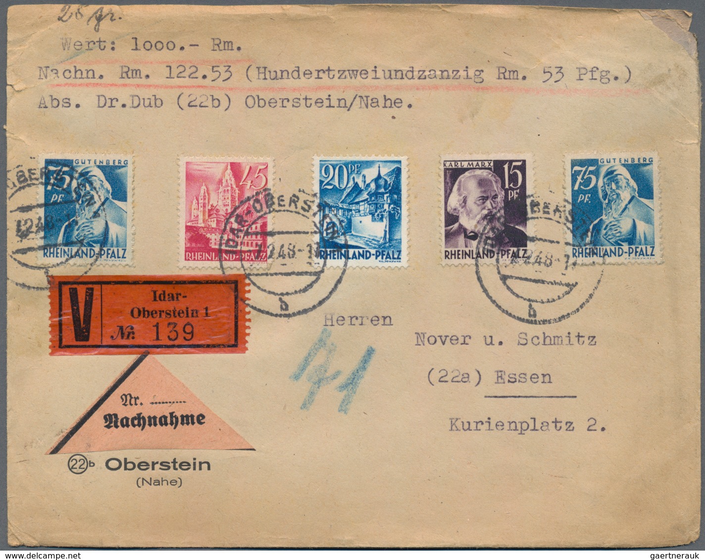 Französische Zone - Rheinland Pfalz: 1944/1949, Partie Von 45 Briefen, Dabei Zwei Serien Hilfswerk L - Andere & Zonder Classificatie