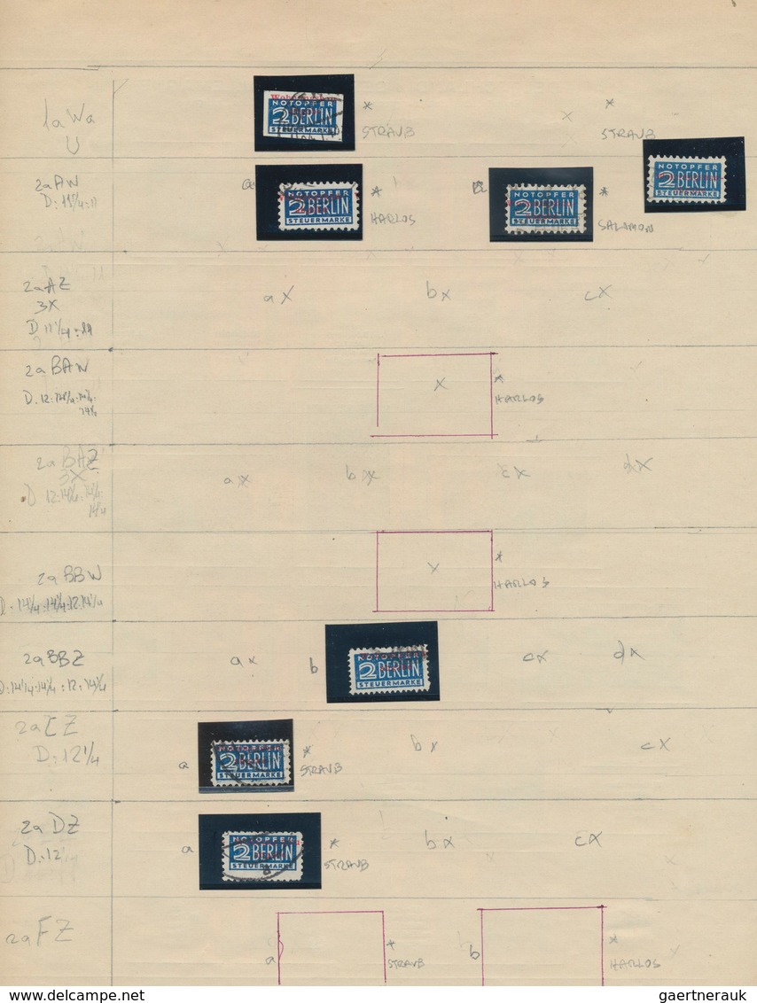 Französische Zone - Württemberg - Wohnungsbau-Abgabe: 1949, 2 Pfg. Wohnungsbaumarke, Kleine Sammlung - Andere & Zonder Classificatie