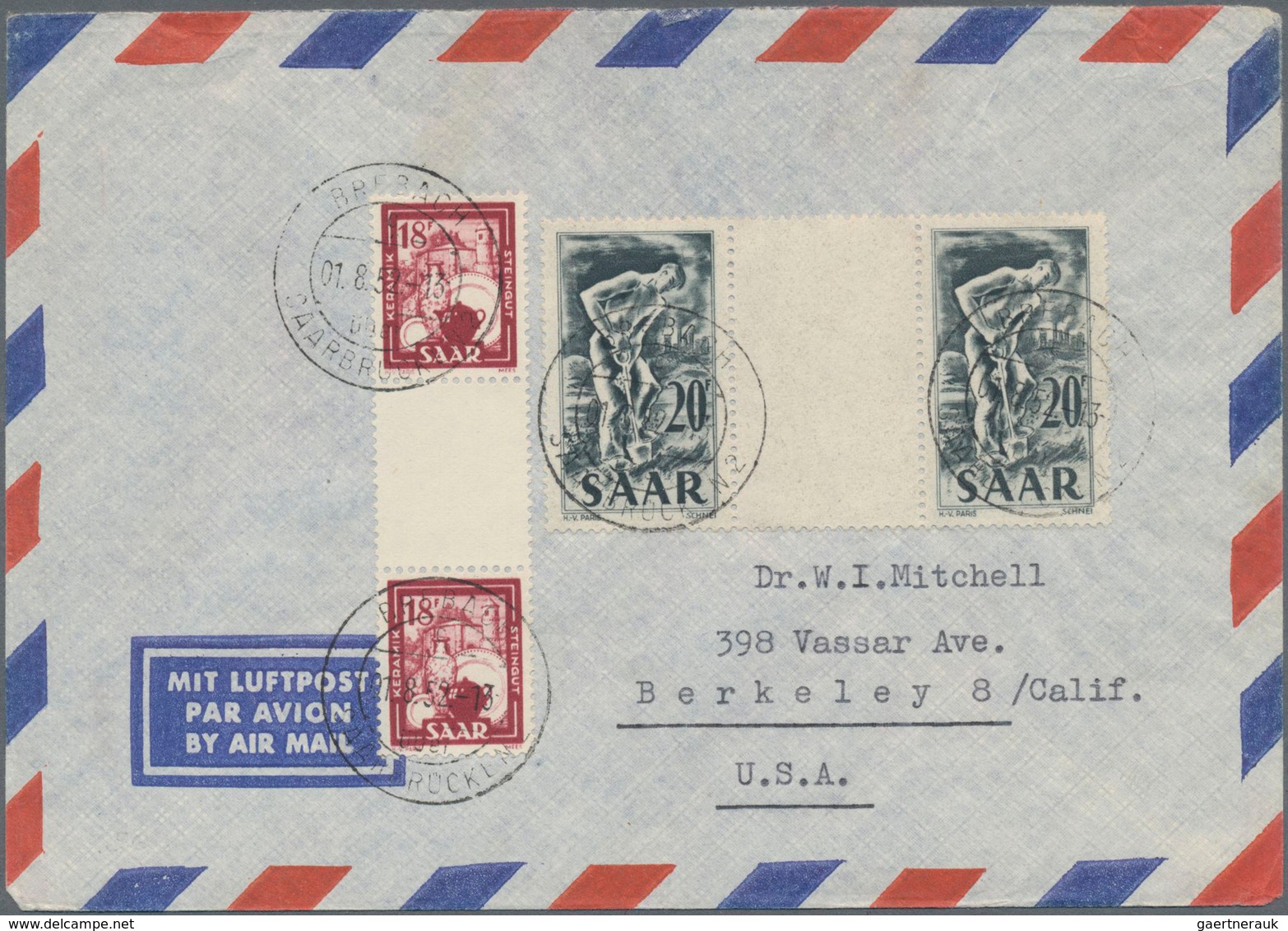 Saarland (1947/56): 1920/1959, Partie Von Ca. 200 Briefen Und Karten Ab Etwas Altsaar Und Hauptwert - Ongebruikt