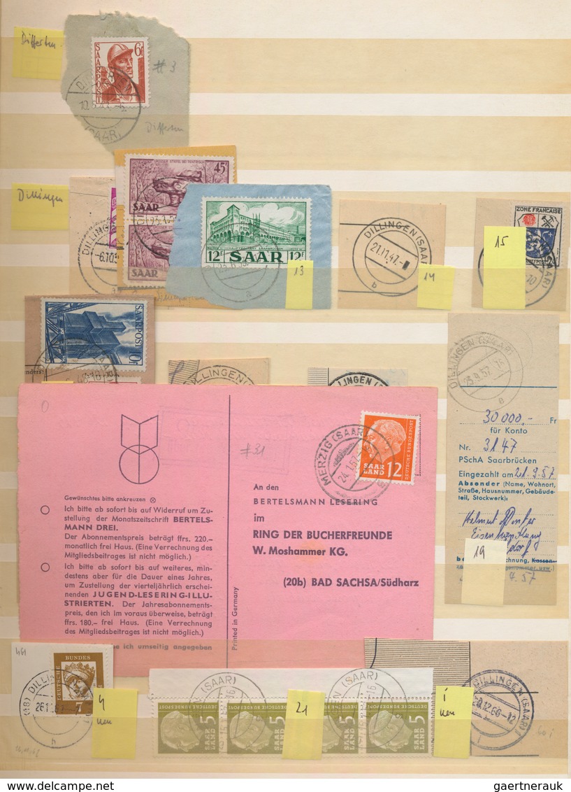 Saarland (1947/56): 1945 - 1995, Umfangreiche Sammlung In Zwei Dicken Einsteckbüchern, Dabei Ortsste - Ongebruikt