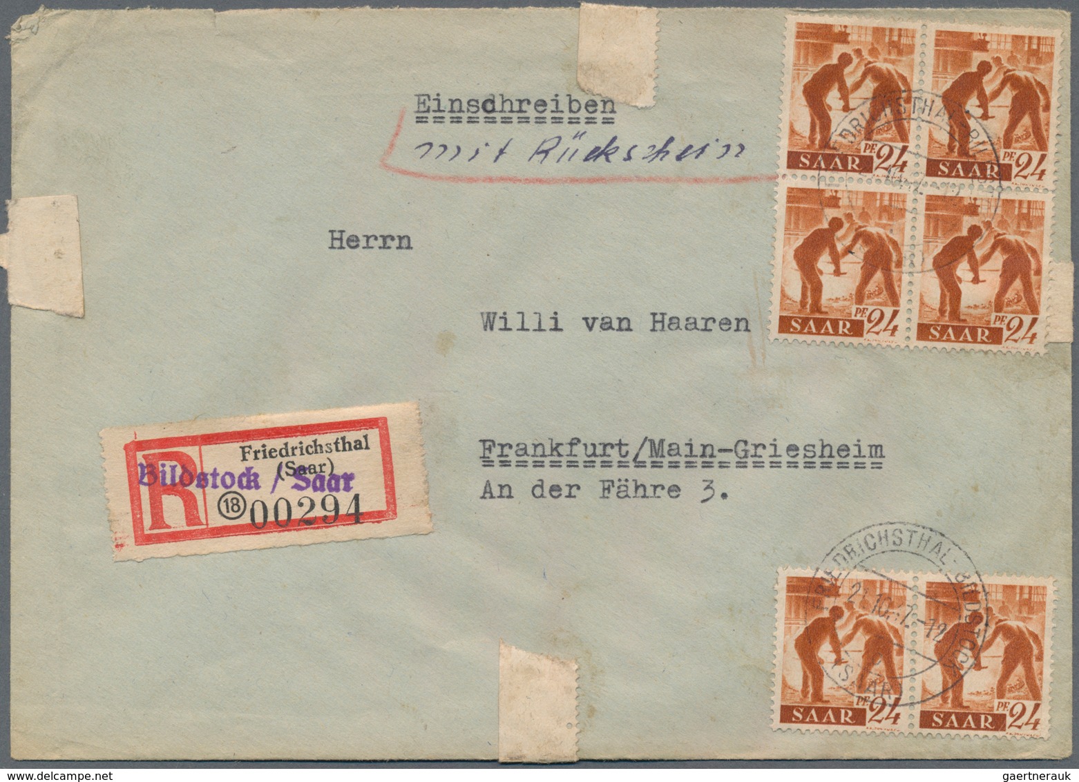 Saarland (1947/56): 1945/1958, Partie Von 60 Bedarfs-Briefen/-Karten Ab Etwas Gebühr Bezahlt Und Frz - Unused Stamps