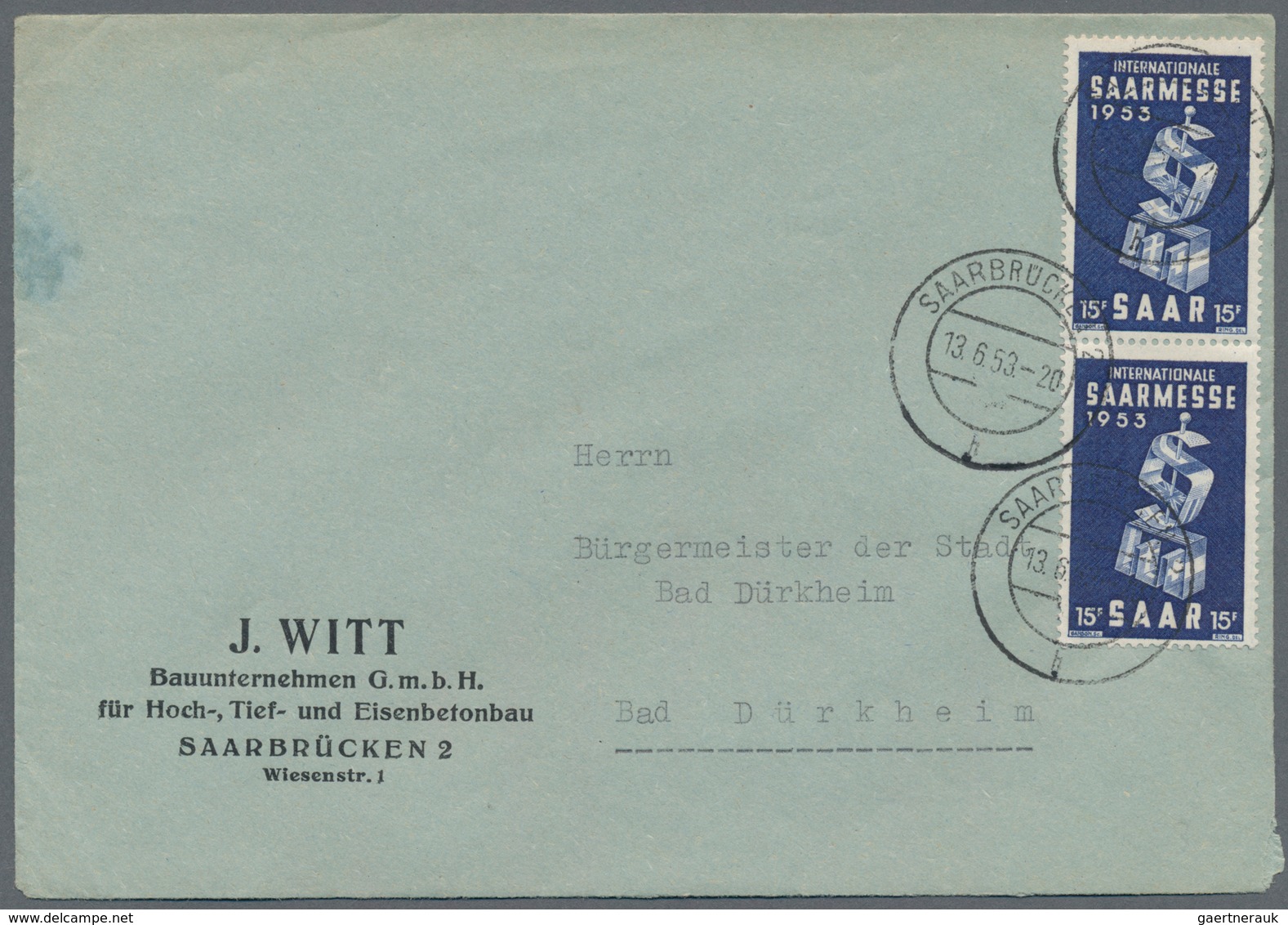 Saarland (1947/56): 1945/1958, Partie Von 60 Bedarfs-Briefen/-Karten Ab Etwas Gebühr Bezahlt Und Frz - Nuevos