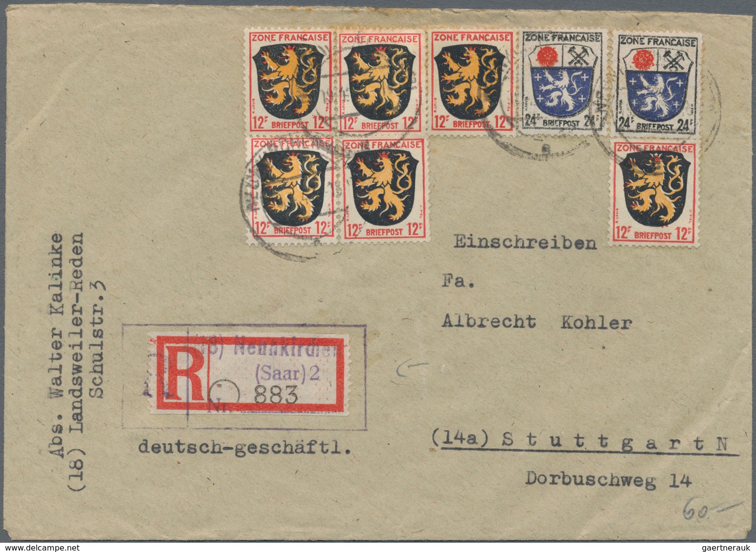 Saarland (1947/56): 1945-1955, Posten Mit Rund 45 Belegen, Zumeist R-Briefe Mit Vielen Unterschiedli - Nuevos