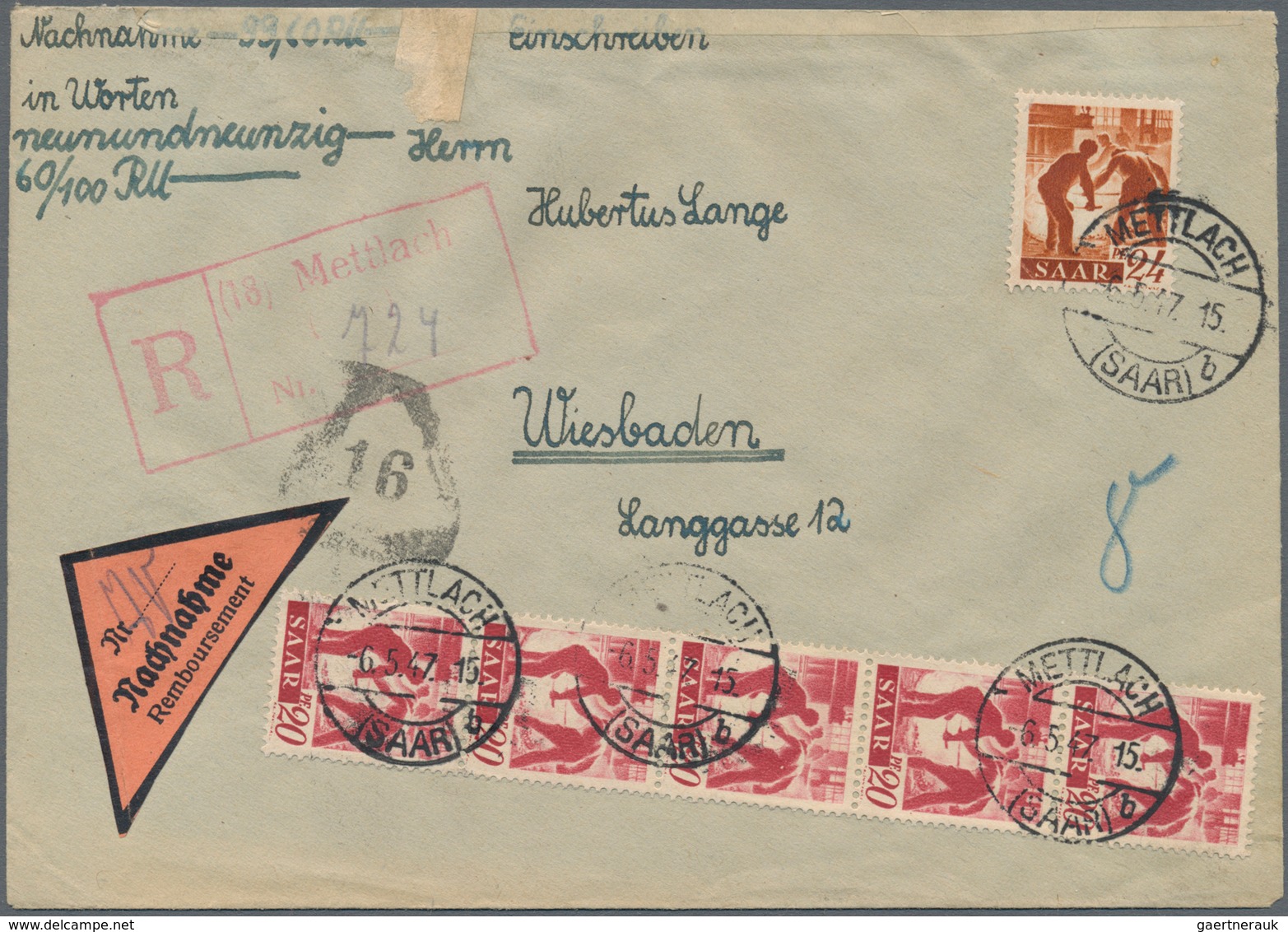 Saarland (1947/56): 1945-1955, Posten Mit Rund 45 Belegen, Zumeist R-Briefe Mit Vielen Unterschiedli - Nuevos