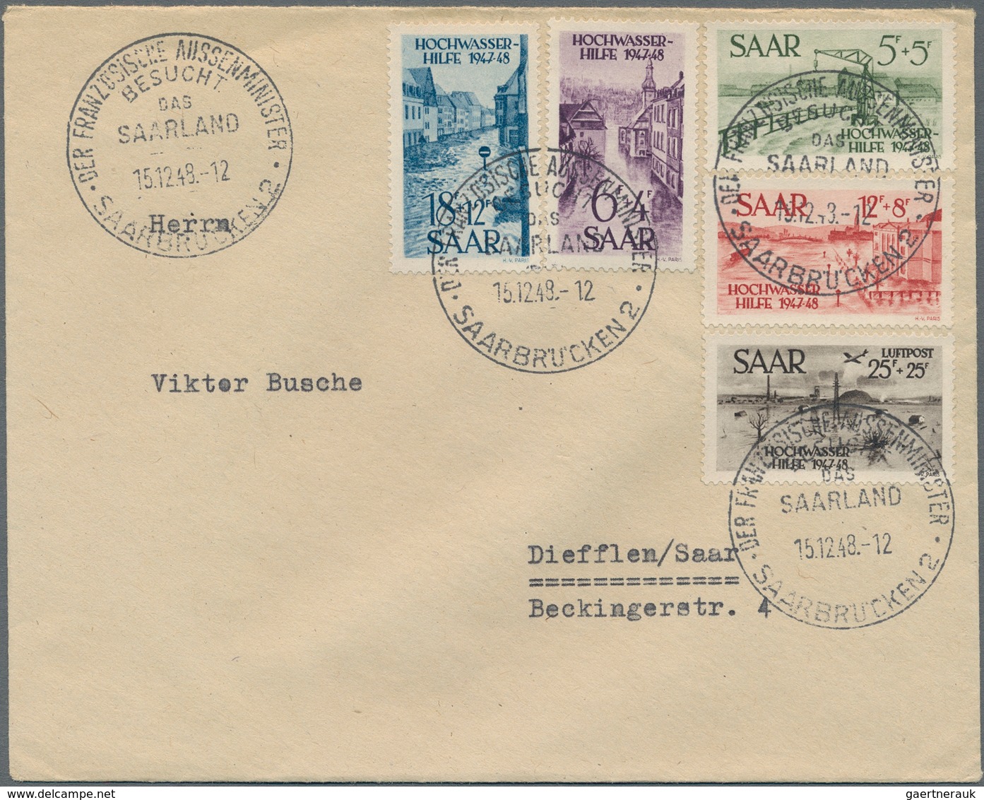 Saarland (1947/56): 1947/1959, Partie Von 33 Philatelistischen Belegen, Dabei Attraktive Frankaturen - Ungebraucht