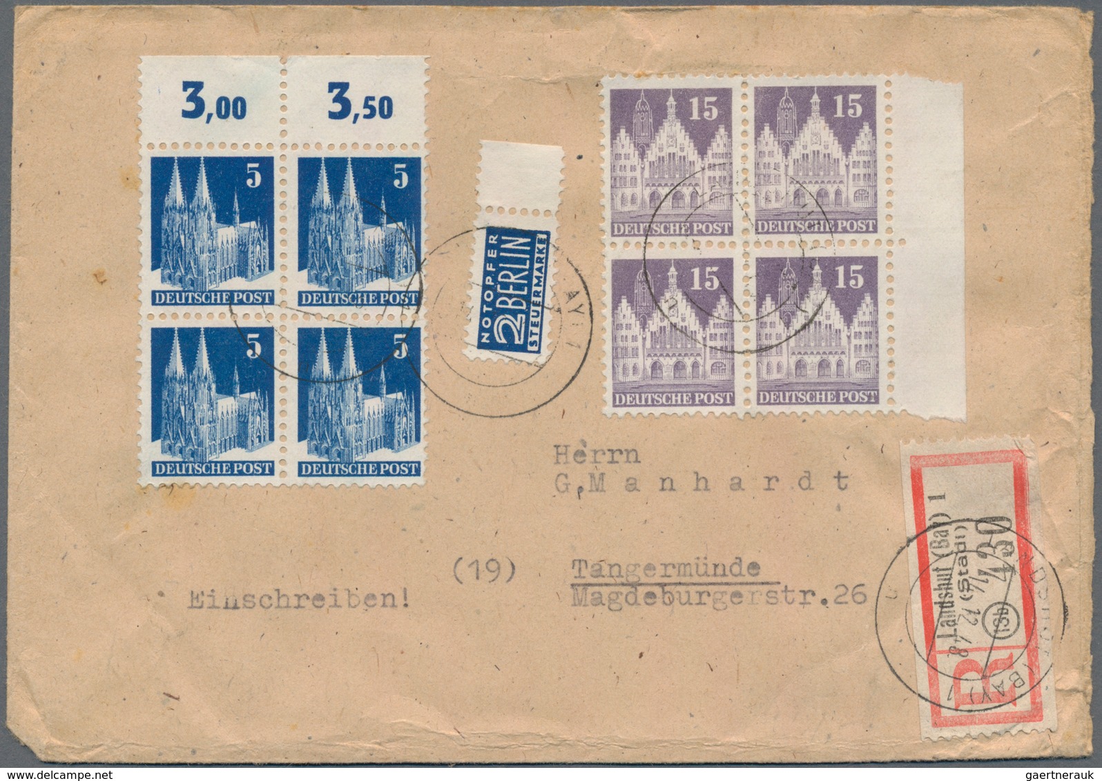 Bizone: 1945/1951, Vielseitige Partie Von Ca. 115 Briefen Und Karten Mit Frankaturen AM-Post, Band/N - Sonstige & Ohne Zuordnung