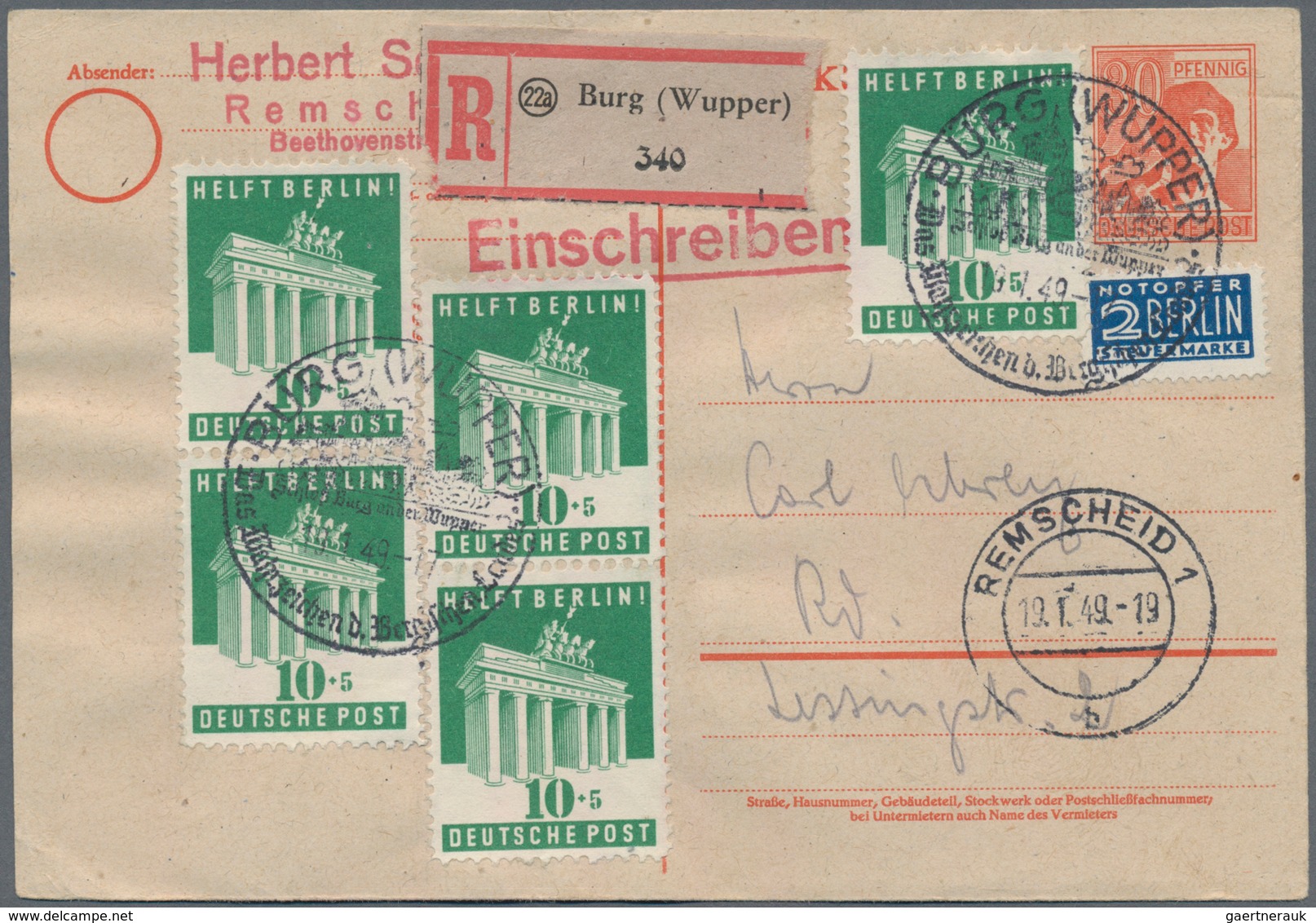 Bizone: 1945/1951, Vielseitige Partie Von Ca. 115 Briefen Und Karten Mit Frankaturen AM-Post, Band/N - Otros & Sin Clasificación