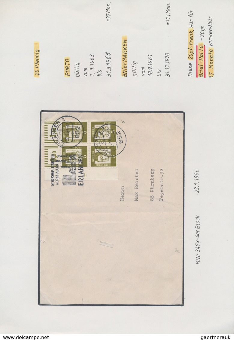 Bundesrepublik Deutschland: 1948/2002, PORTOSTUFEN, allumfassende Spezialsammlung von über 3.400 Bri