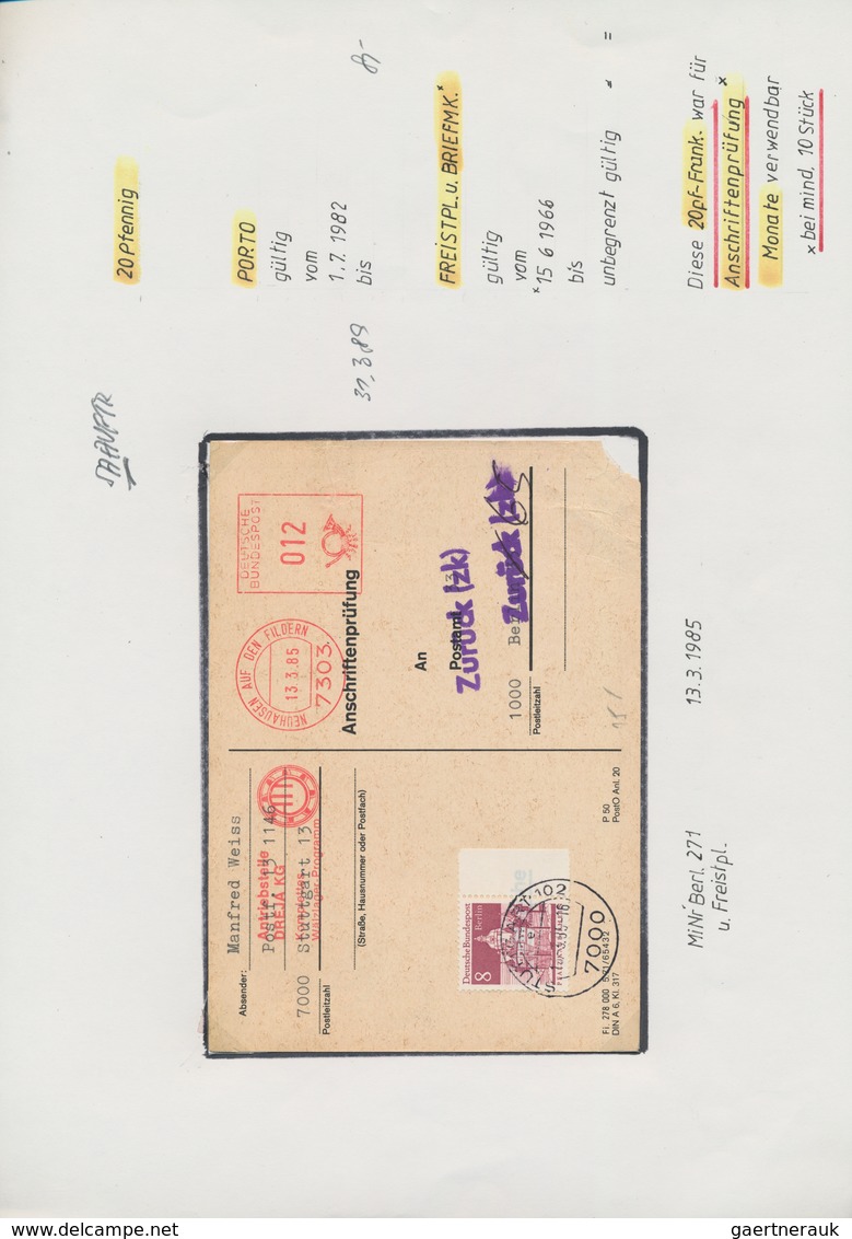 Bundesrepublik Deutschland: 1948/2002, PORTOSTUFEN, allumfassende Spezialsammlung von über 3.400 Bri